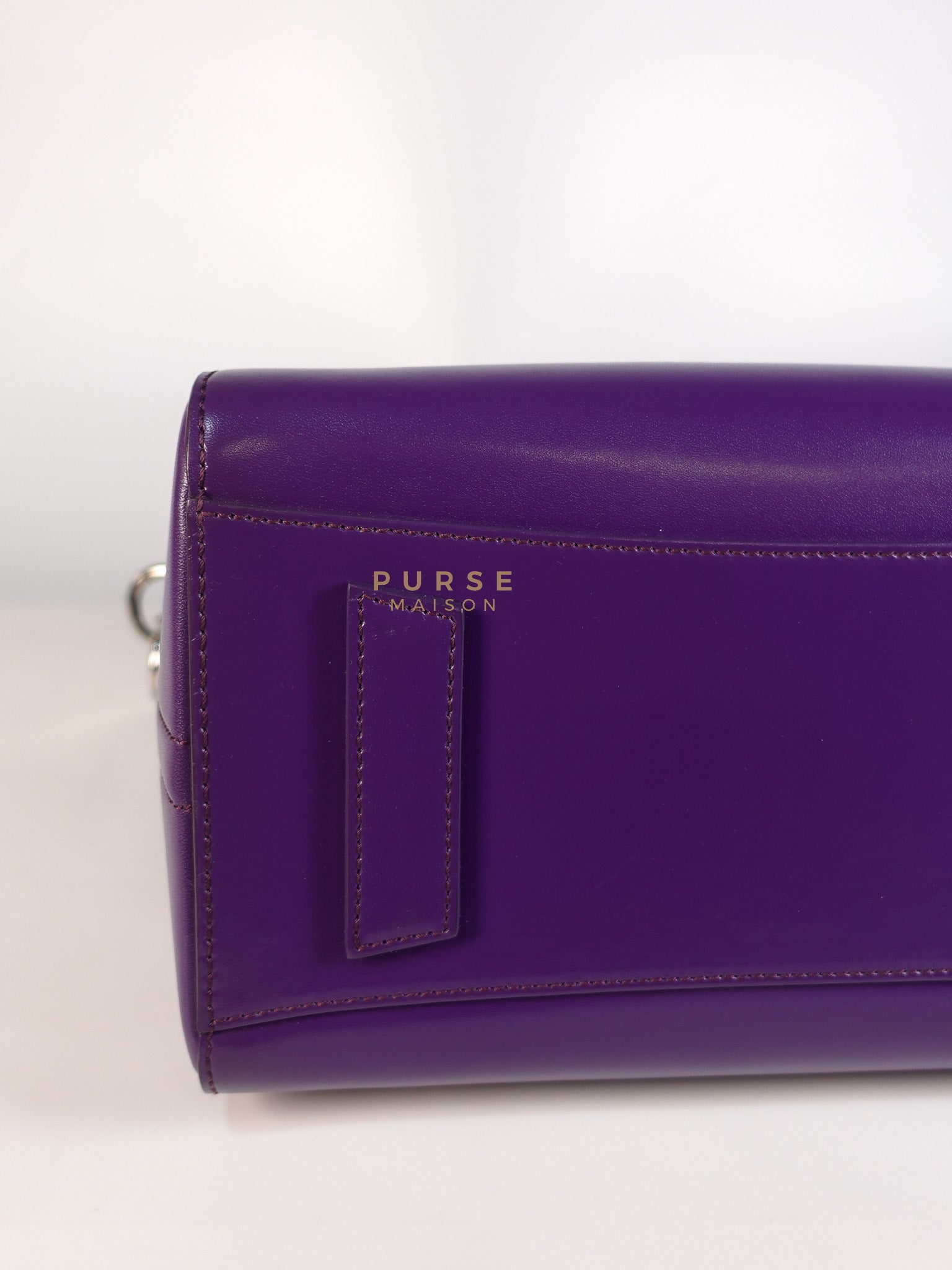 Antigona Medium Bag in Purple Shade Calfskin Leather & Silver Hardware | Purse Maison Luxury Bags Shop