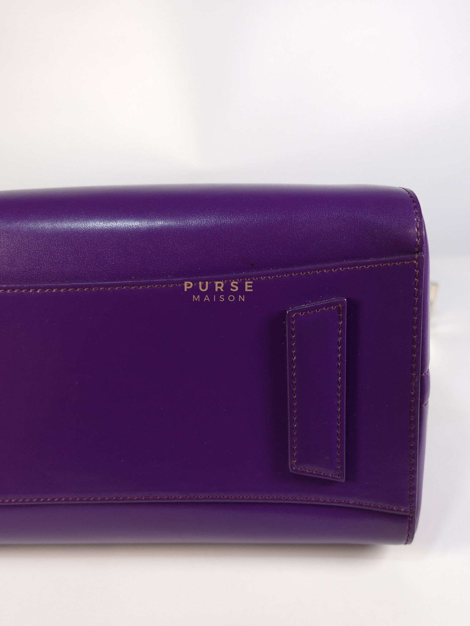 Antigona Medium Bag in Purple Shade Calfskin Leather & Silver Hardware | Purse Maison Luxury Bags Shop