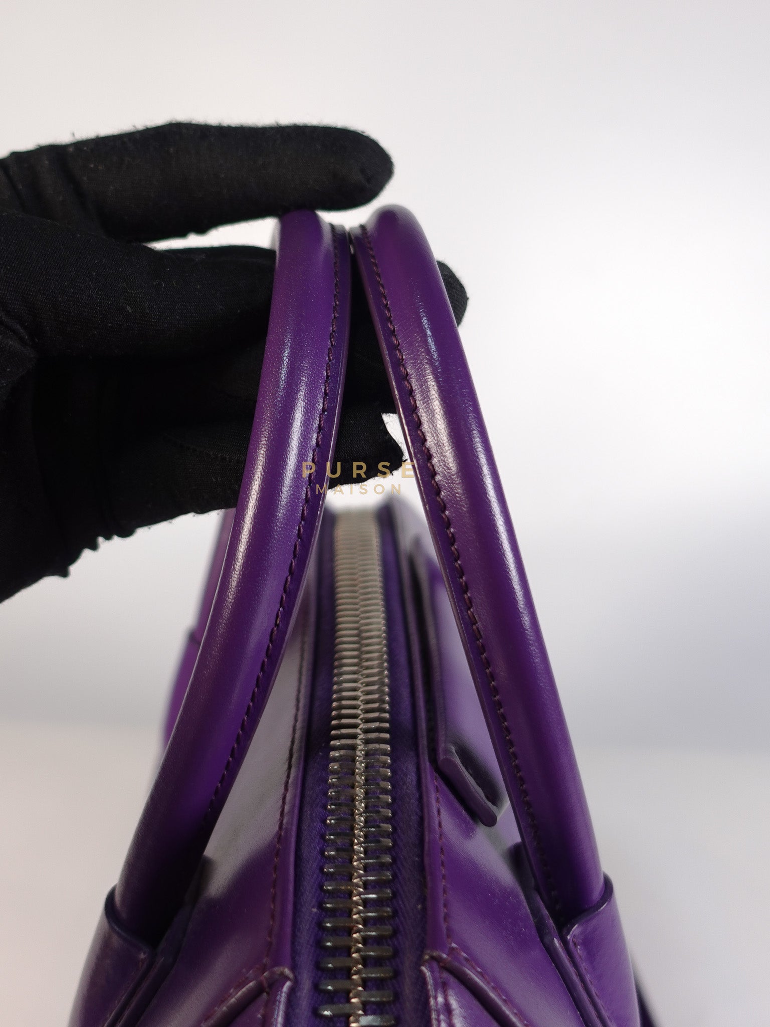 Antigona Medium Bag in Purple Shade Calfskin Leather & Silver Hardware | Purse Maison Luxury Bags Shop