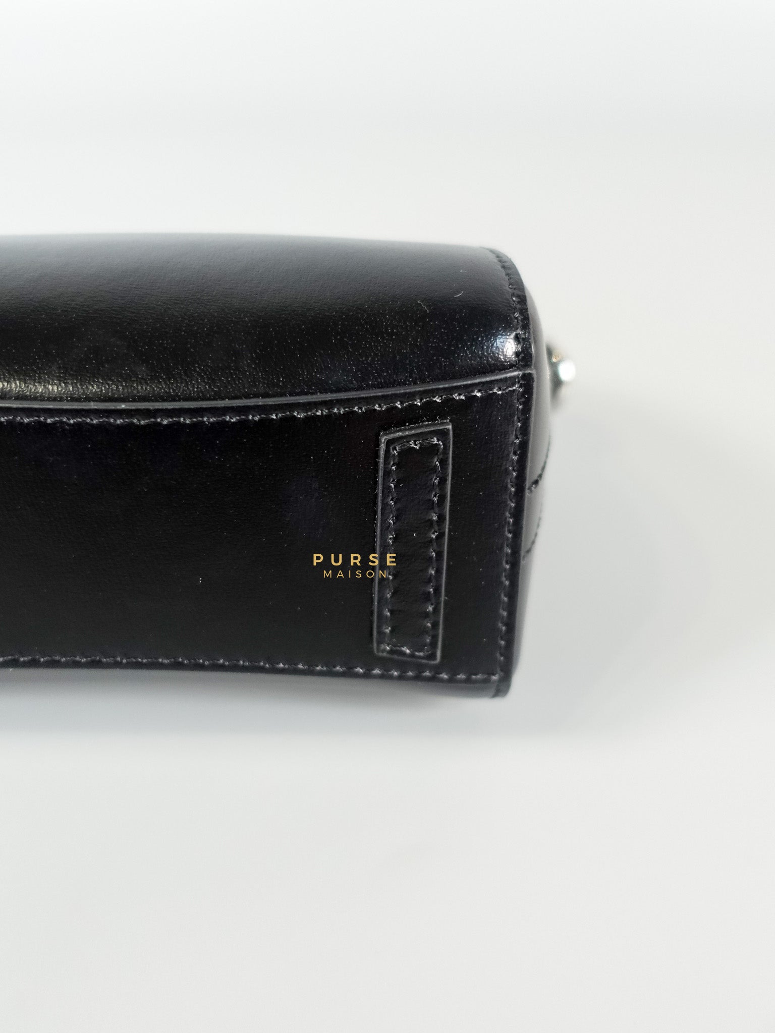 Micro Antigona in Black Smooth Calfskin Leather | Purse Maison Luxury Bags Shop