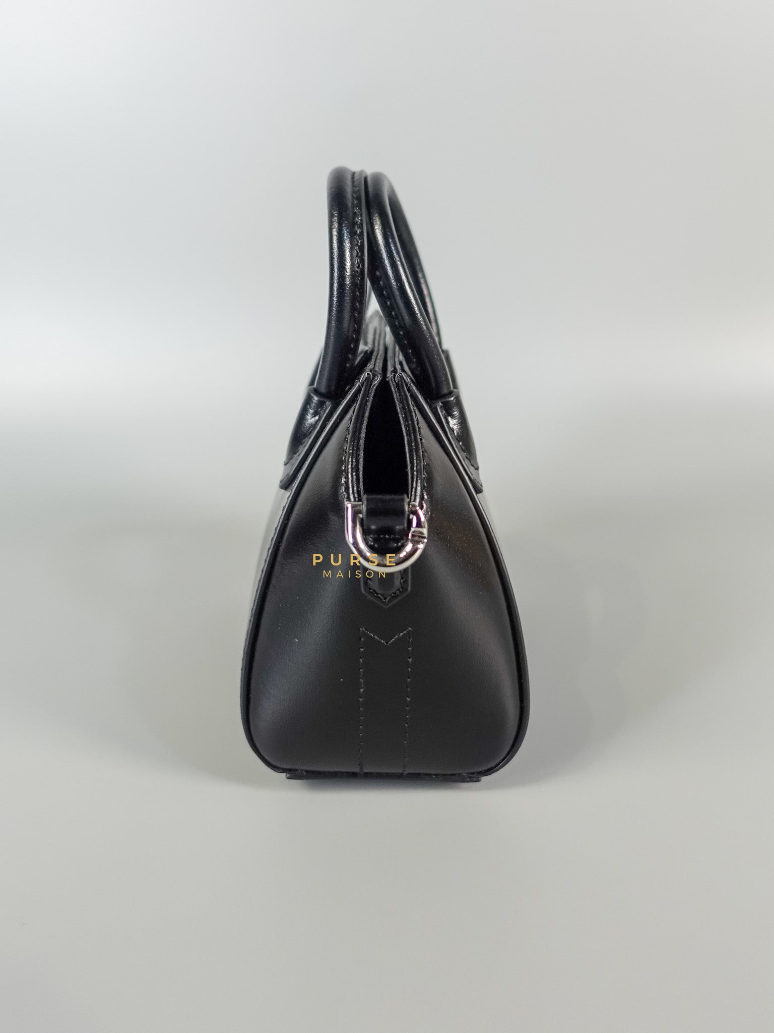 Micro Antigona in Black Smooth Calfskin Leather | Purse Maison Luxury Bags Shop