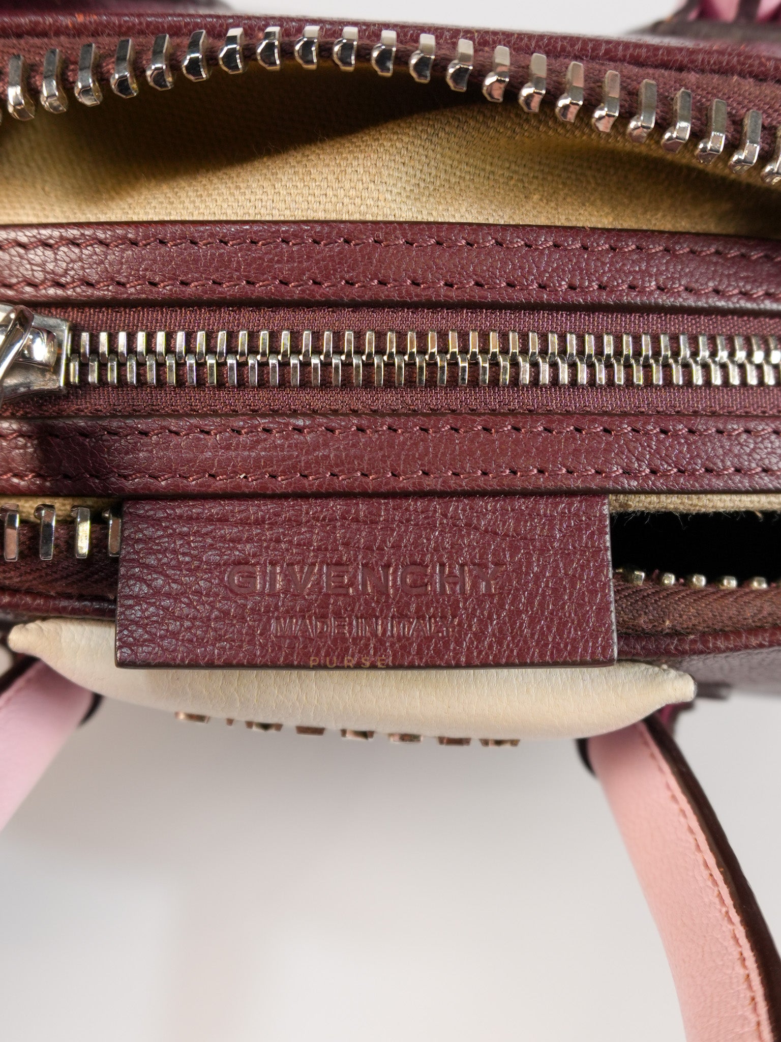 Antigona Mini Tri-Color in Goatskin Leather | Purse Maison Luxury Bags Shop