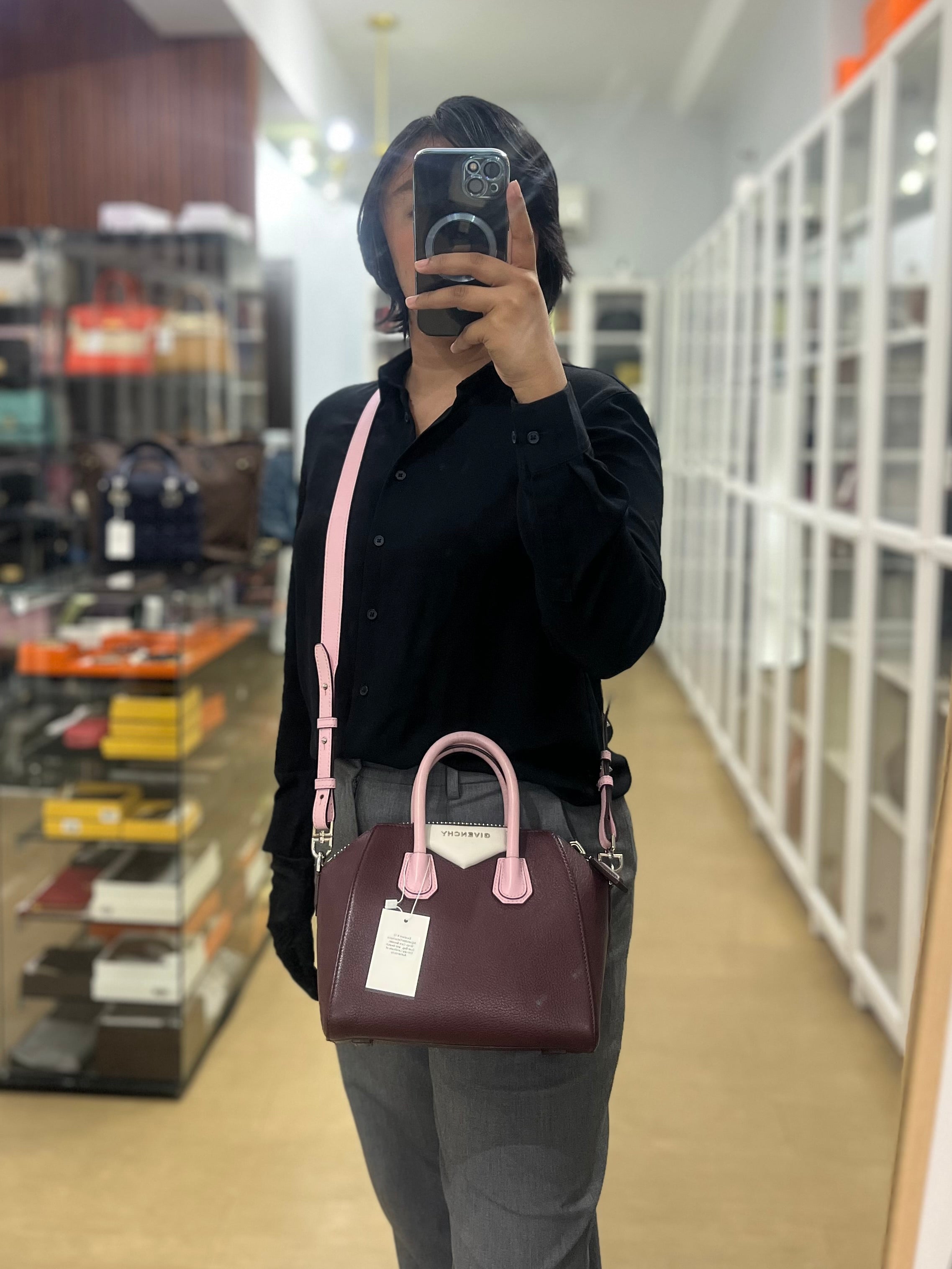 Antigona Mini Tri-Color in Goatskin Leather | Purse Maison Luxury Bags Shop