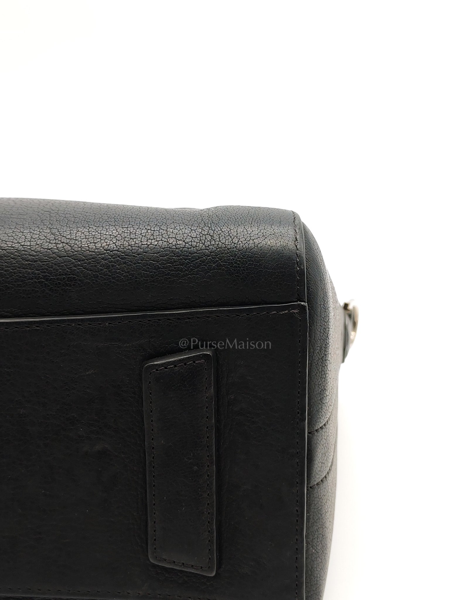 Antigona Small in Back Goatskin Leather Silver Hardware | Purse Maison Luxury Bags Shop