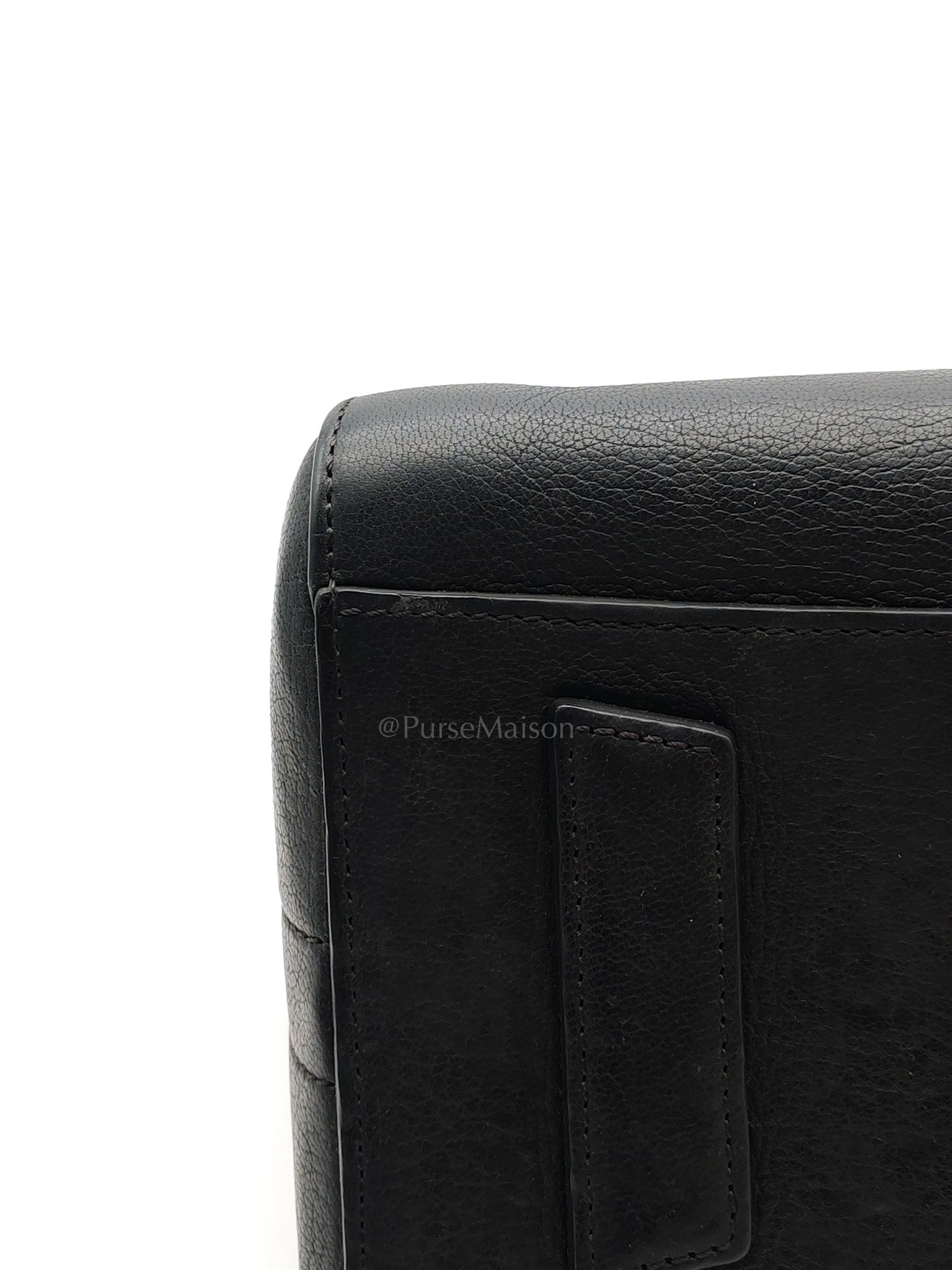 Antigona Small in Back Goatskin Leather Silver Hardware | Purse Maison Luxury Bags Shop