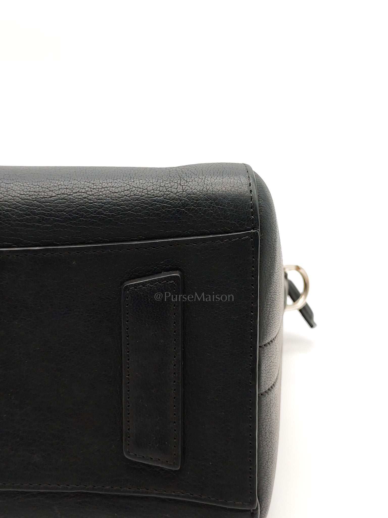 Antigona Small in Back Goatskin Leather Silver Hardware | Purse Maison Luxury Bags Shop