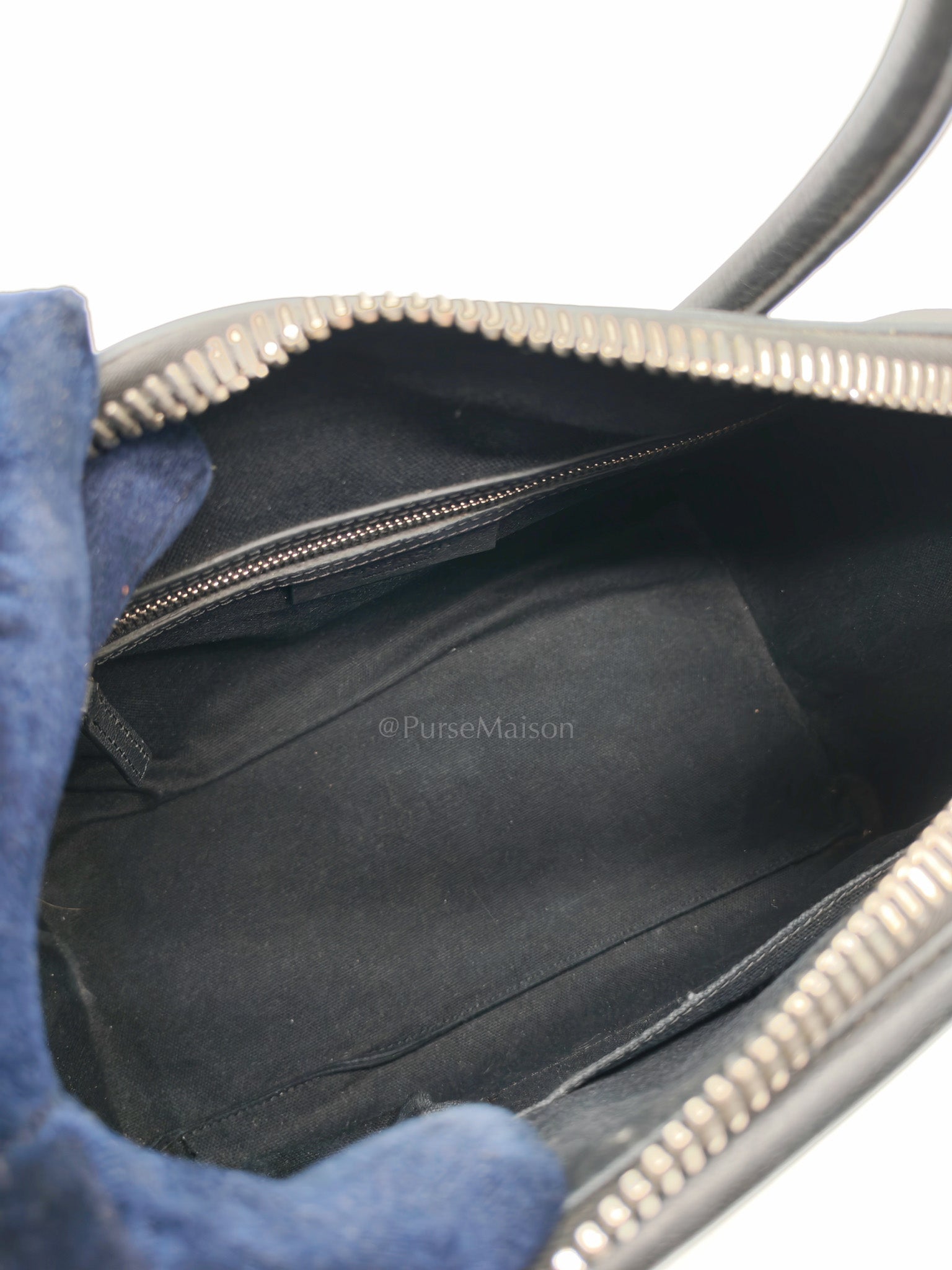 Antigona Small in Back Goatskin Leather Silver Hardware | Purse Maison Luxury Bags Shop