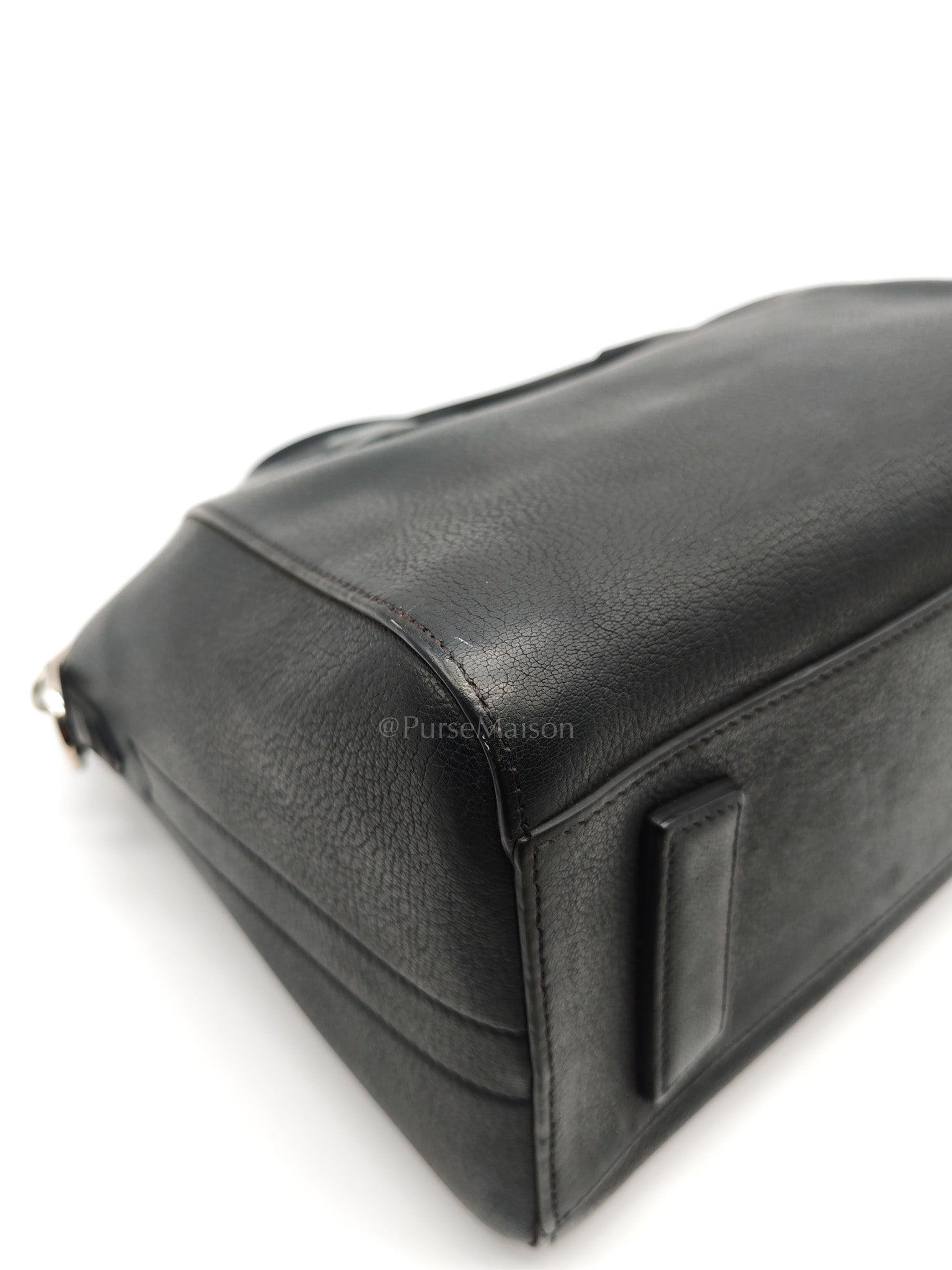 Antigona Small in Back Goatskin Leather Silver Hardware | Purse Maison Luxury Bags Shop