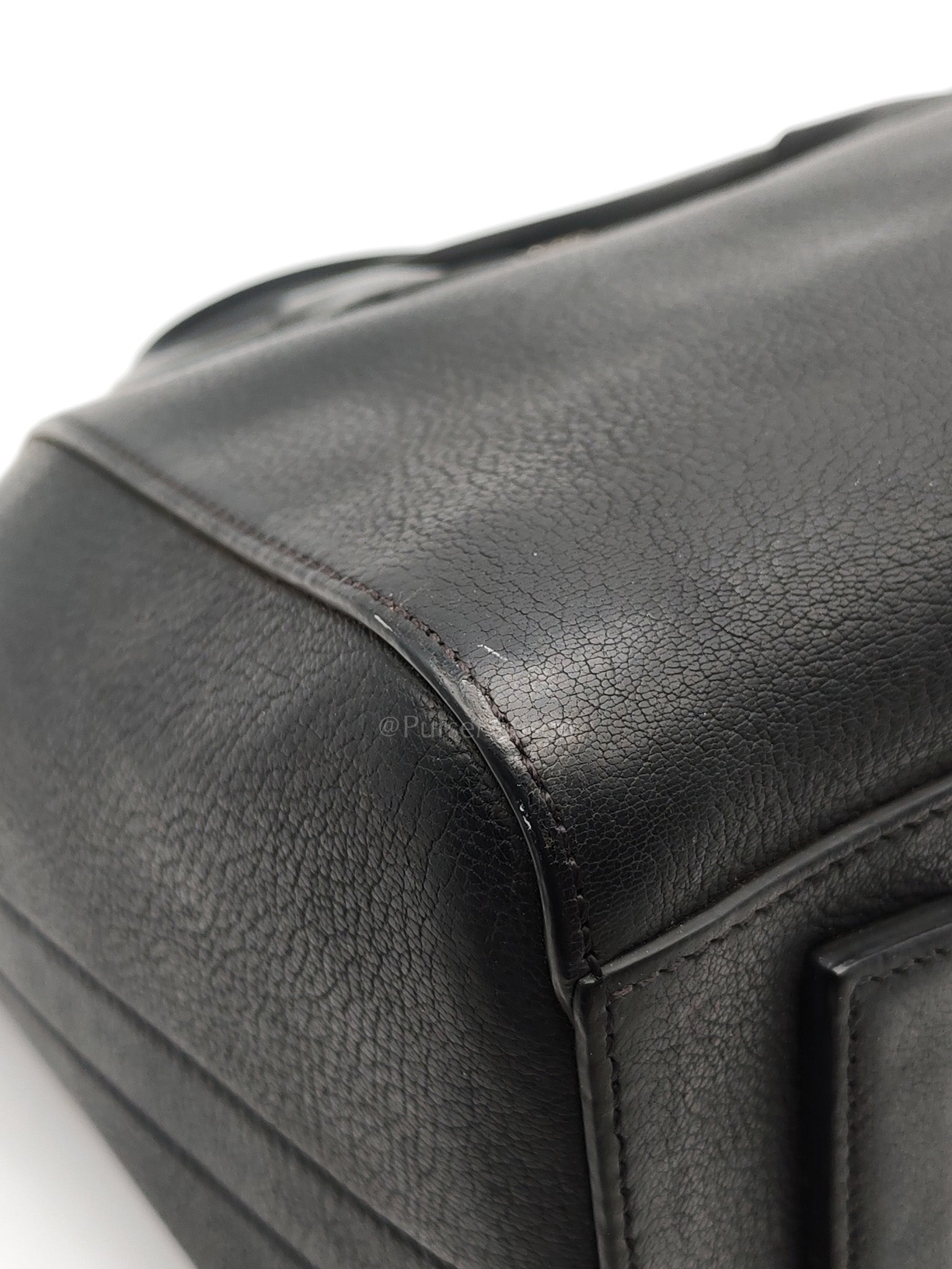 Antigona Small in Back Goatskin Leather Silver Hardware | Purse Maison Luxury Bags Shop