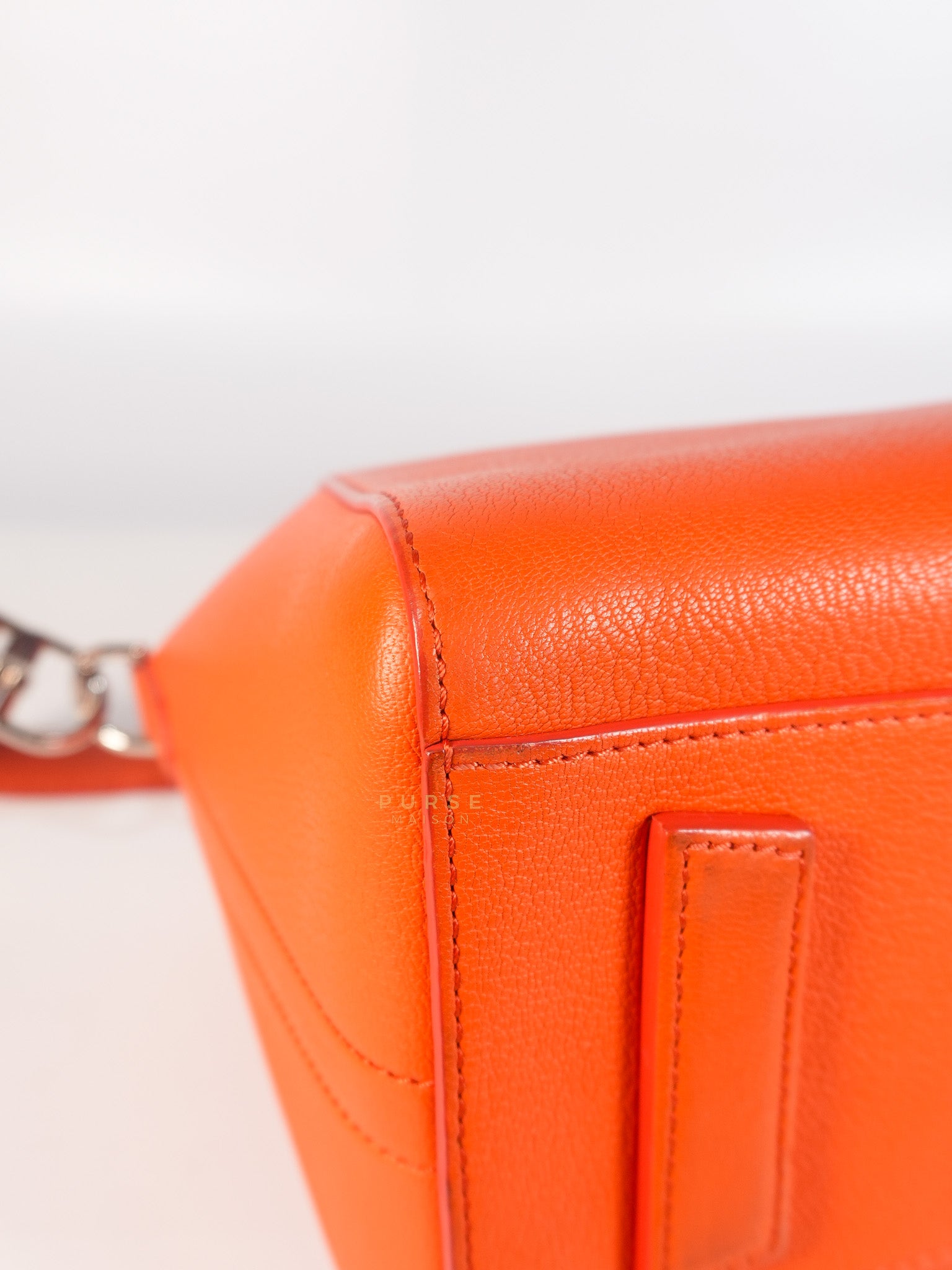 Antigona Small Orange Grained Calfskin Leather | Purse Maison Luxury Bags Shop