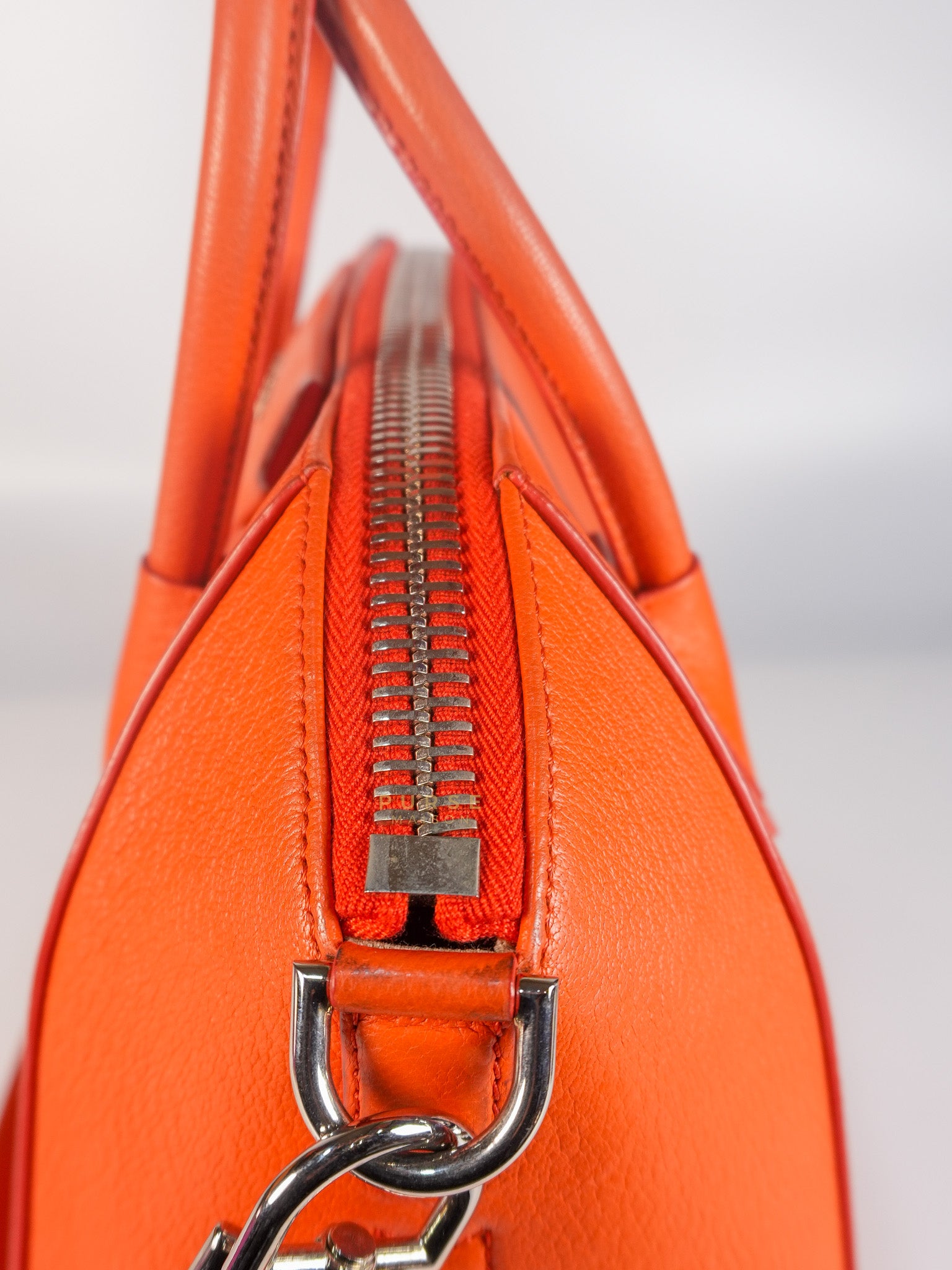 Antigona Small Orange Grained Calfskin Leather | Purse Maison Luxury Bags Shop