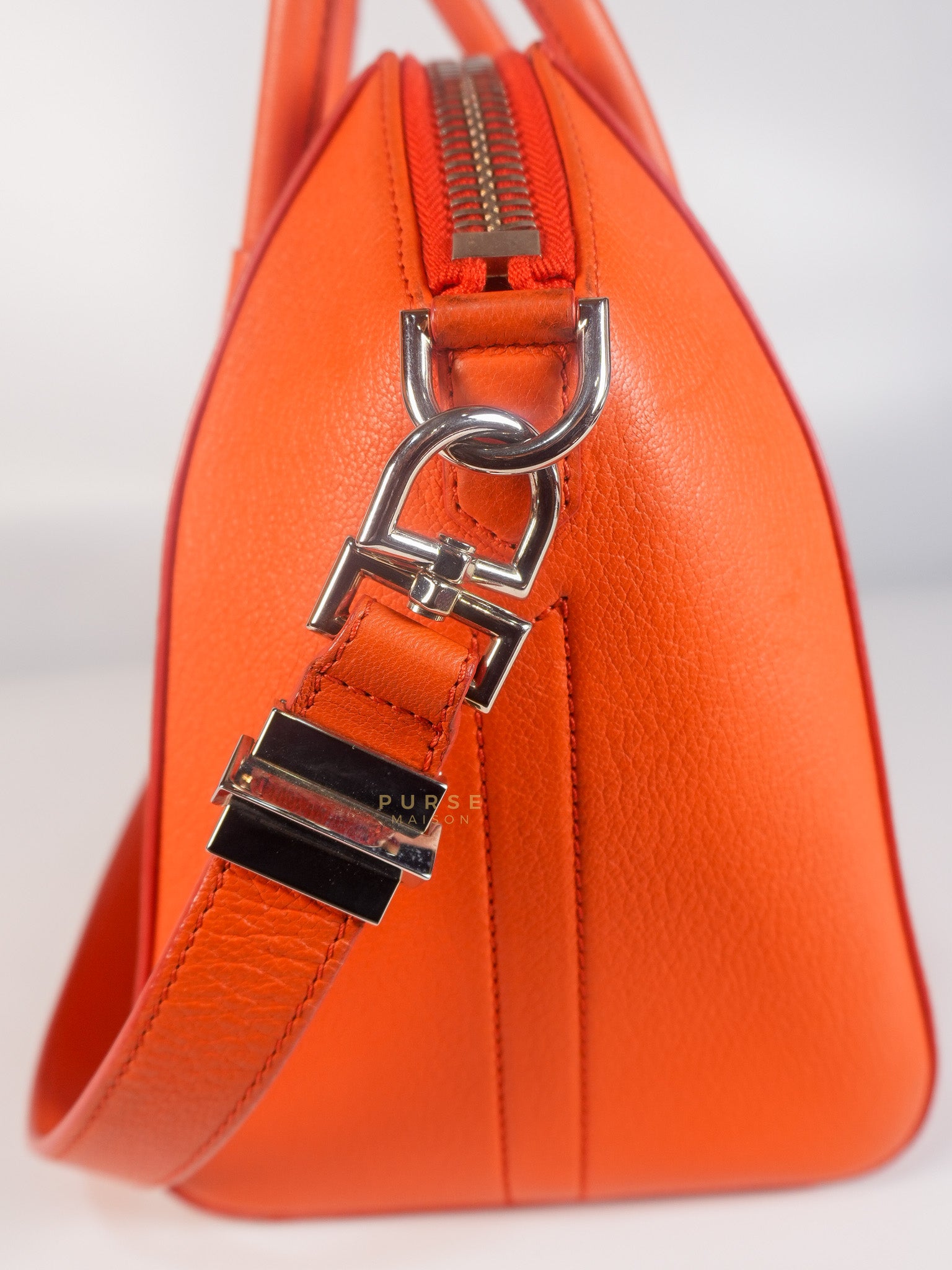 Antigona Small Orange Grained Calfskin Leather | Purse Maison Luxury Bags Shop