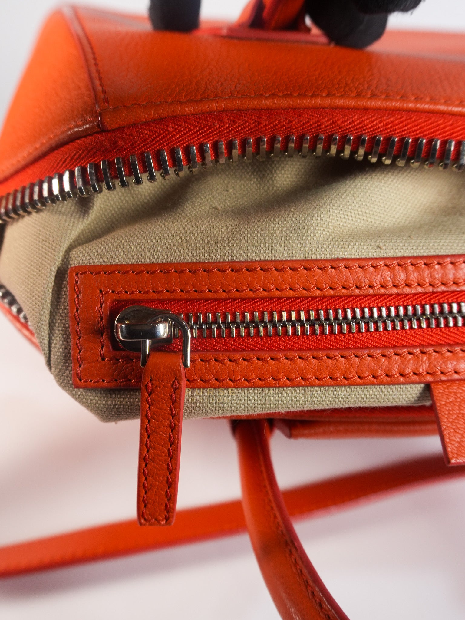 Antigona Small Orange Grained Calfskin Leather | Purse Maison Luxury Bags Shop