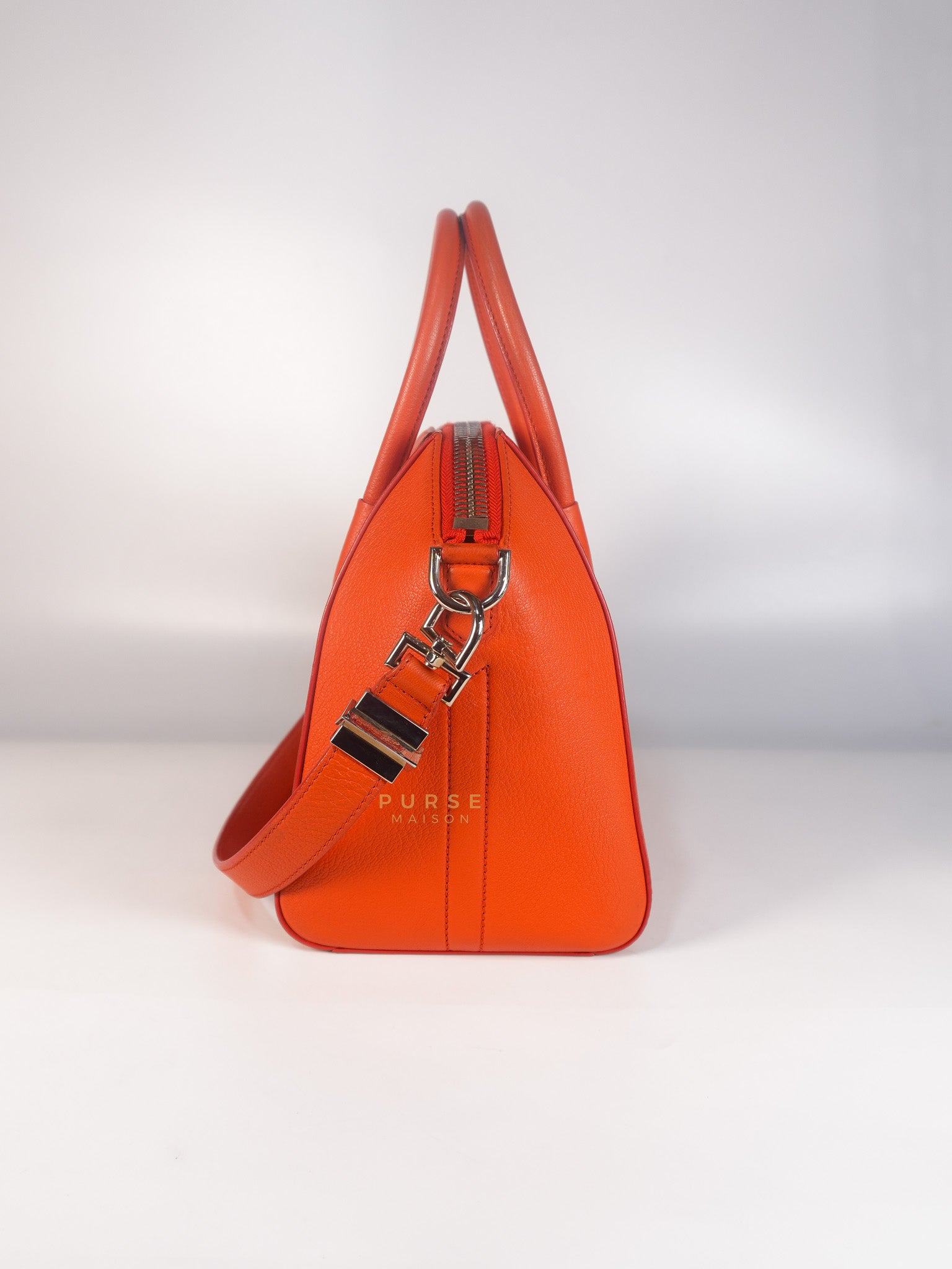 Antigona Small Orange Grained Calfskin Leather | Purse Maison Luxury Bags Shop