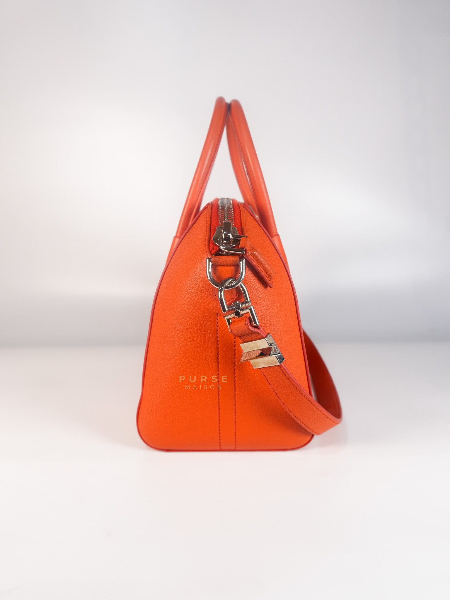 Antigona Small Orange Grained Calfskin Leather | Purse Maison Luxury Bags Shop