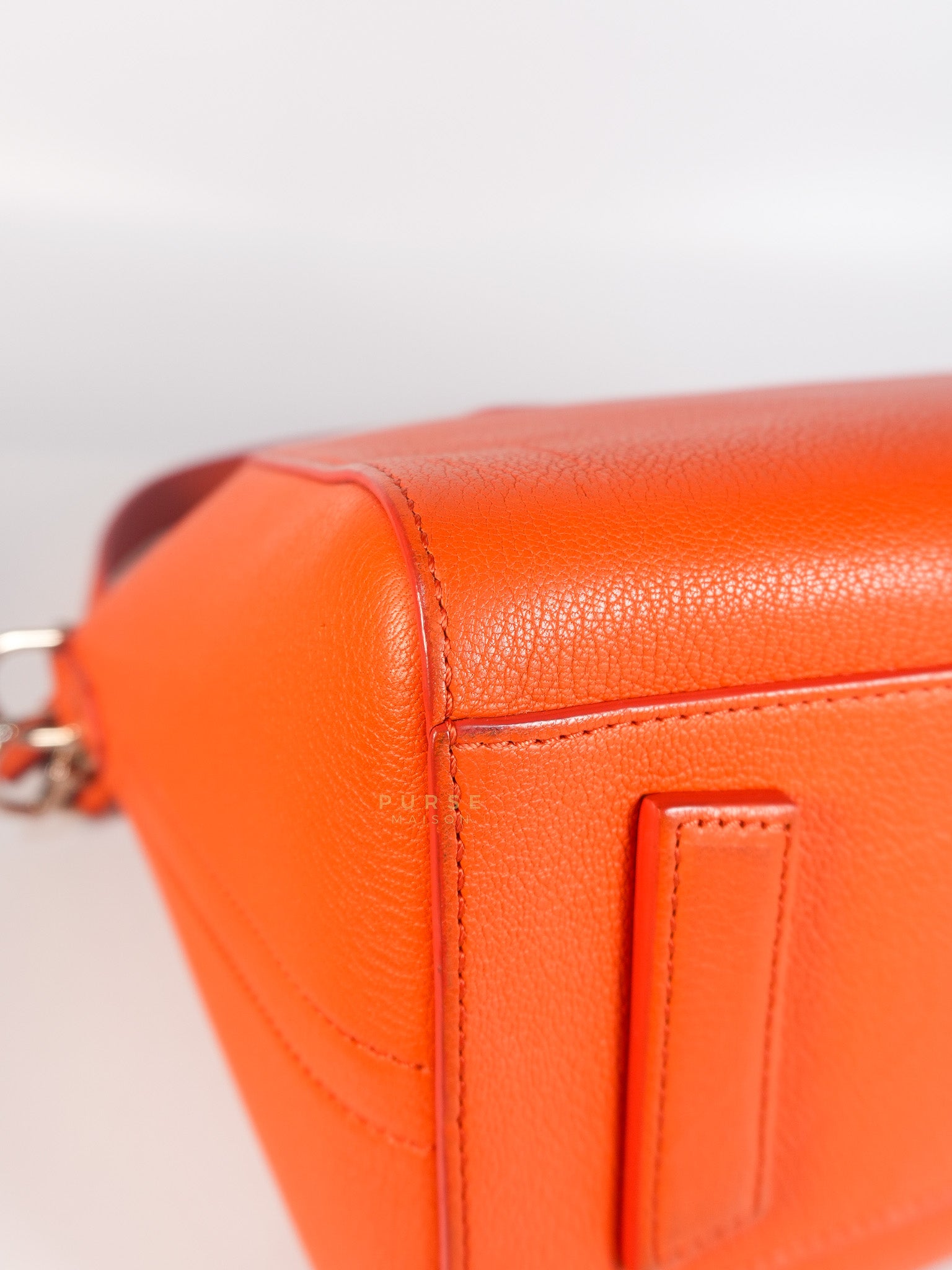 Antigona Small Orange Grained Calfskin Leather | Purse Maison Luxury Bags Shop