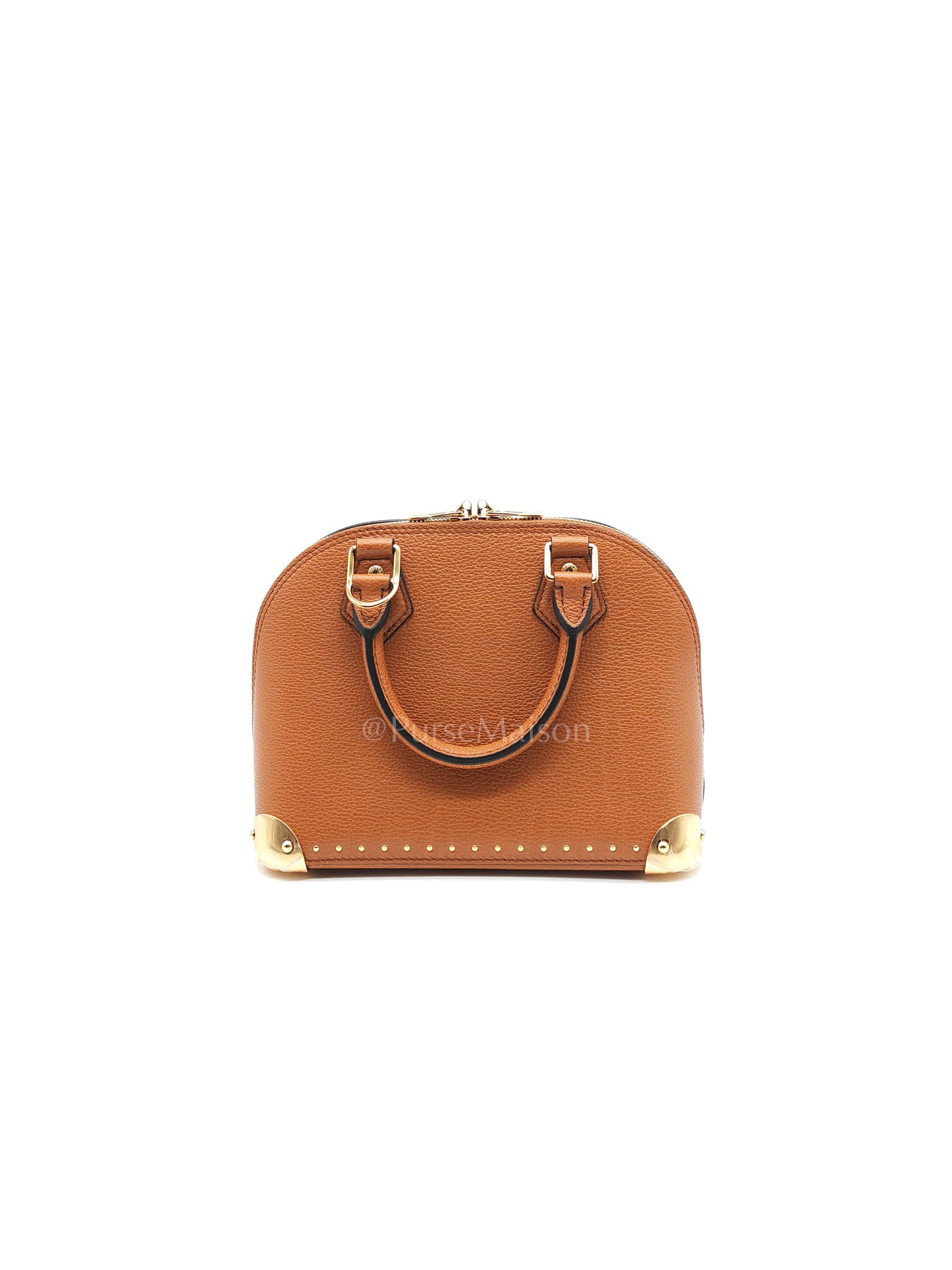 Alma Trunk BB in Tan Smooth Calfskin Leather & Gold Hardware Microchip