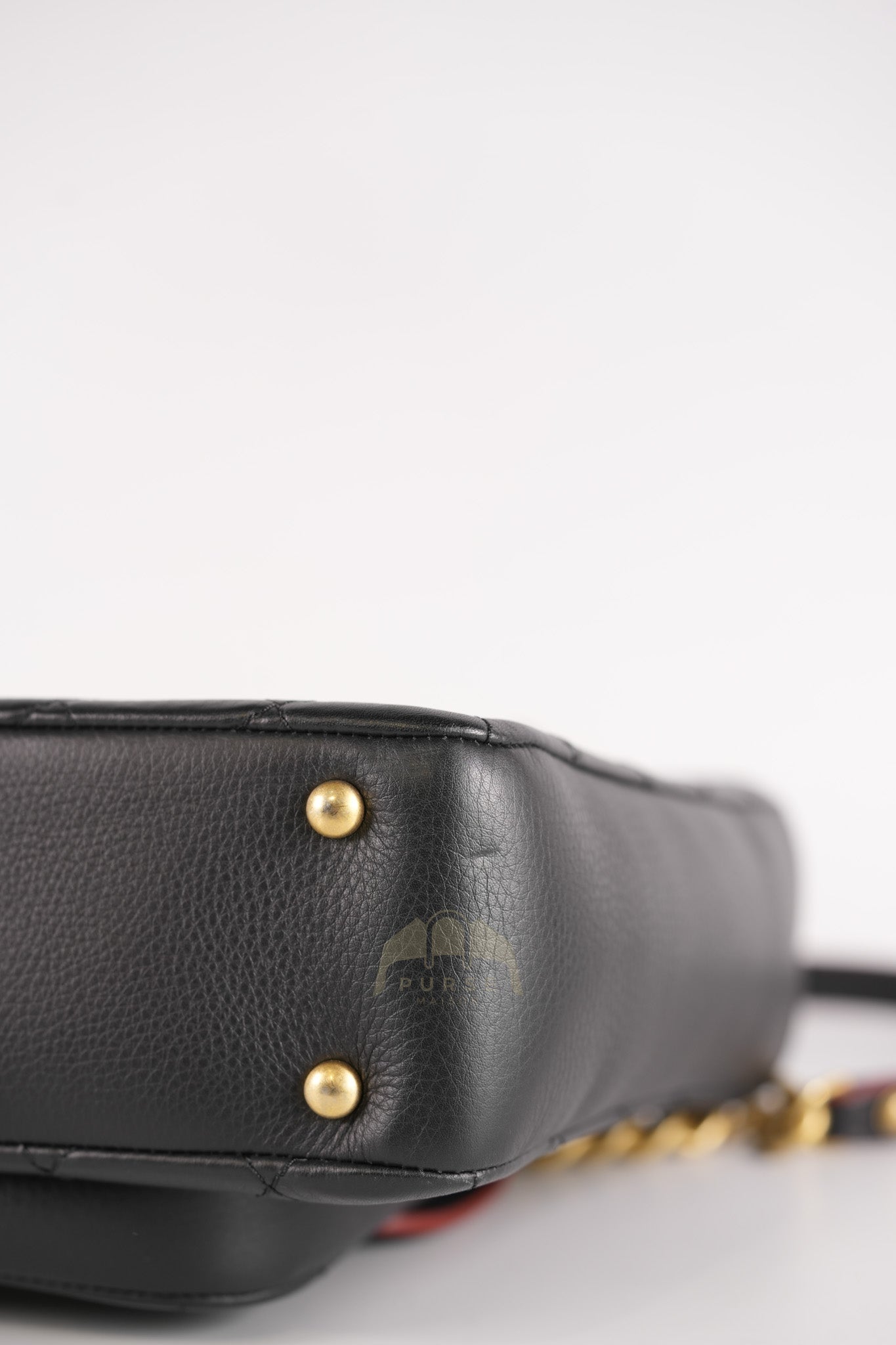 Archi Chic Small Shopping Tote in Black Quilted Grained Calfskin Leather Aged Gold Hardware (Series 25) | Purse Maison Luxury Bags Shop