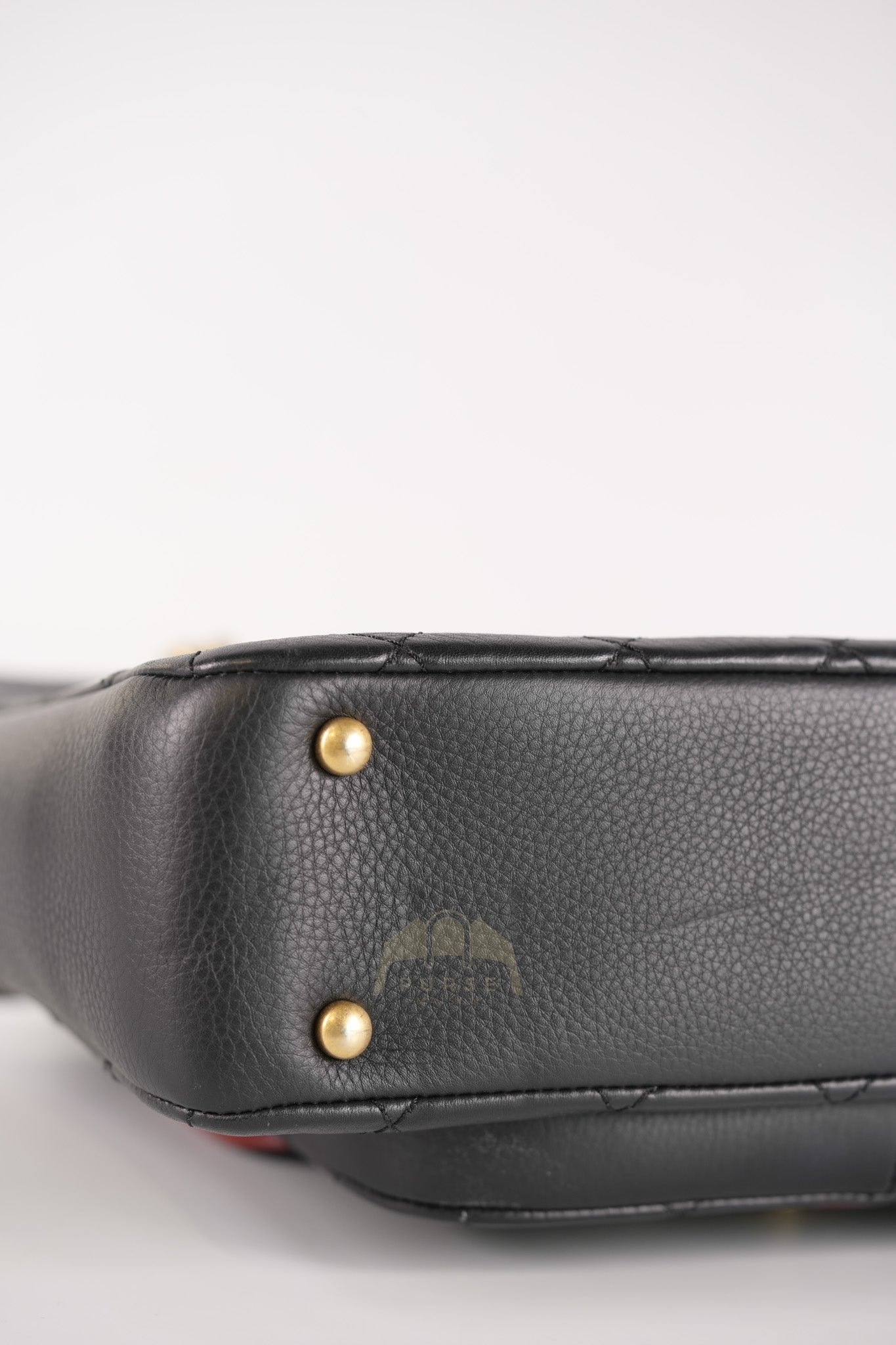 Archi Chic Small Shopping Tote in Black Quilted Grained Calfskin Leather Aged Gold Hardware (Series 25) | Purse Maison Luxury Bags Shop