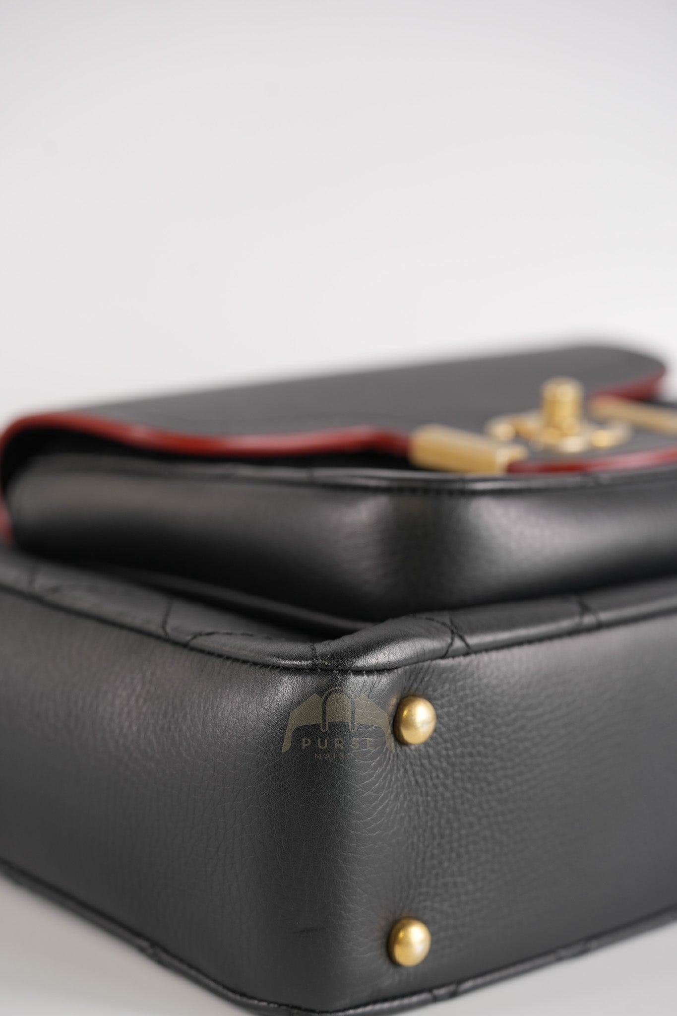 Archi Chic Small Shopping Tote in Black Quilted Grained Calfskin Leather Aged Gold Hardware (Series 25) | Purse Maison Luxury Bags Shop