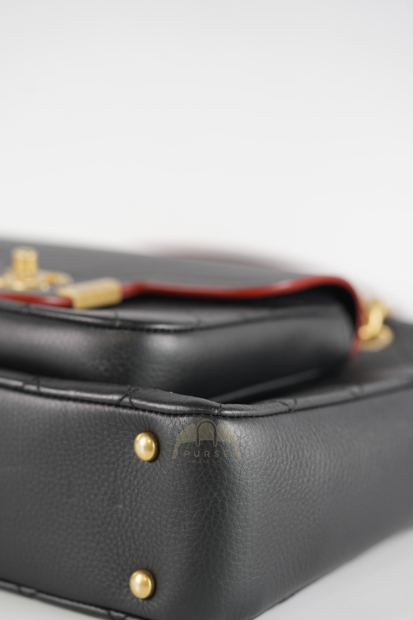 Archi Chic Small Shopping Tote in Black Quilted Grained Calfskin Leather Aged Gold Hardware (Series 25) | Purse Maison Luxury Bags Shop