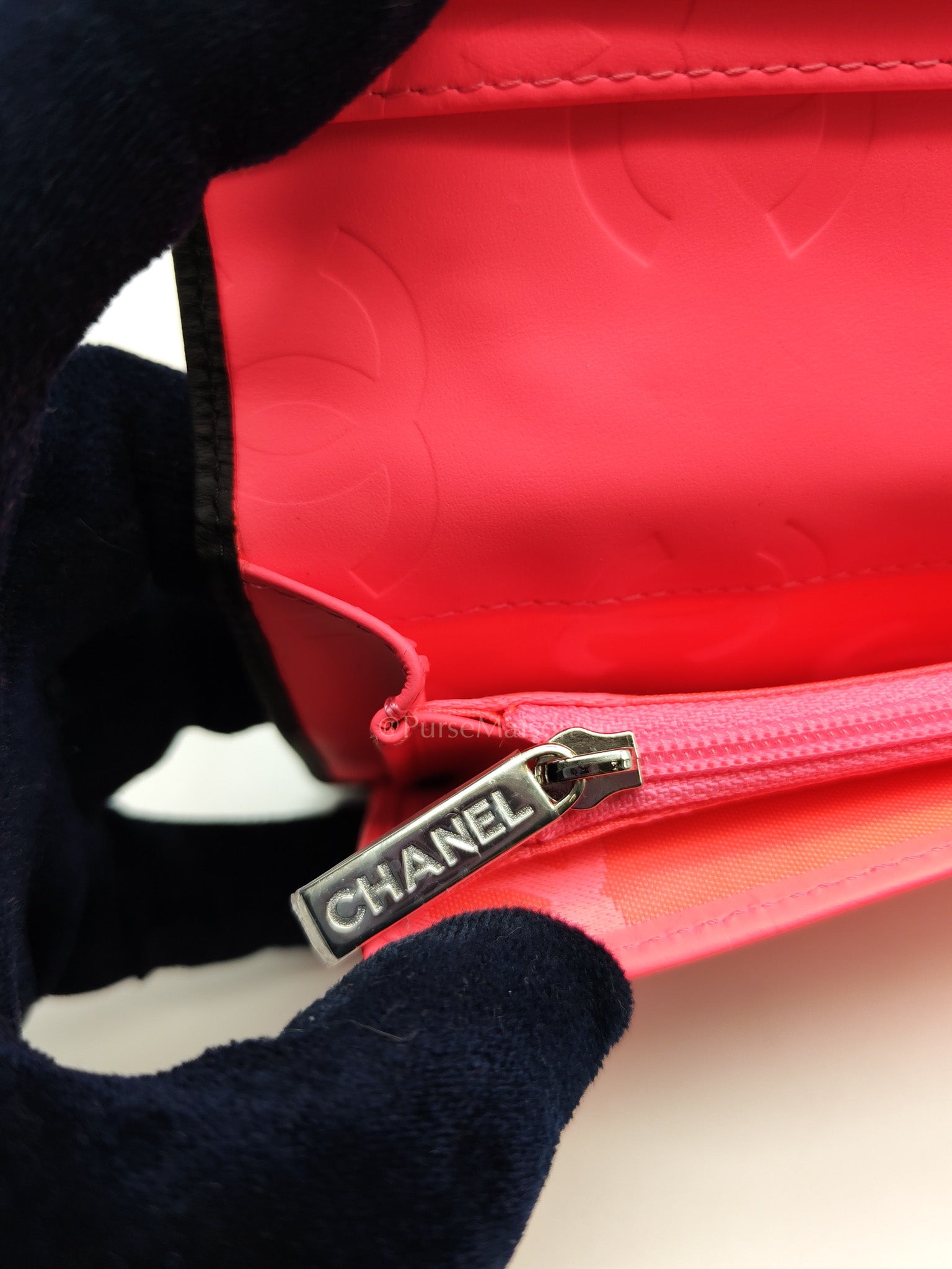 Cambon Ligne Long Wallet in Black Calfskin Leather Series 21