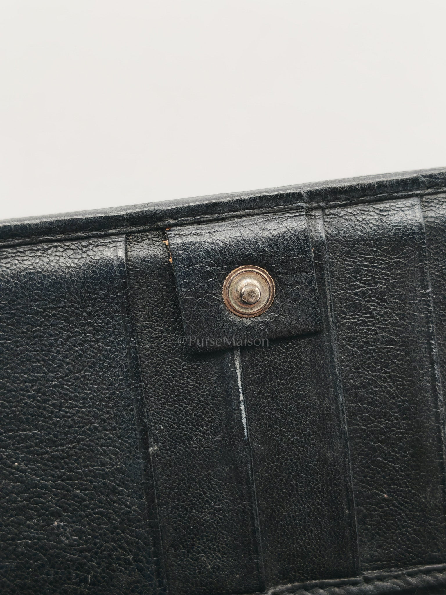 Arena Giant Continental Wallet in Black Leather | Purse Maison Luxury Bags Shop