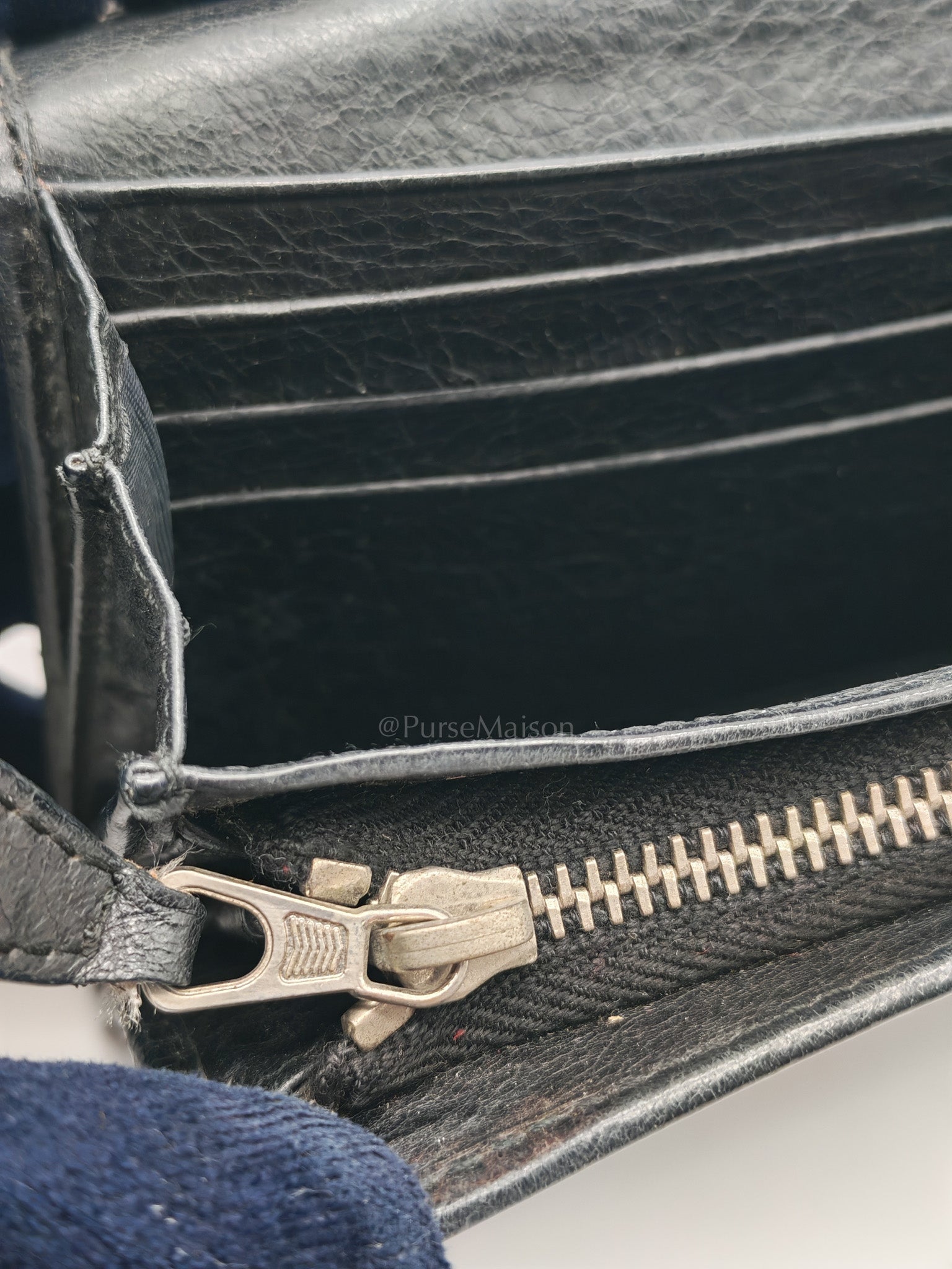 Arena Giant Continental Wallet in Black Leather | Purse Maison Luxury Bags Shop