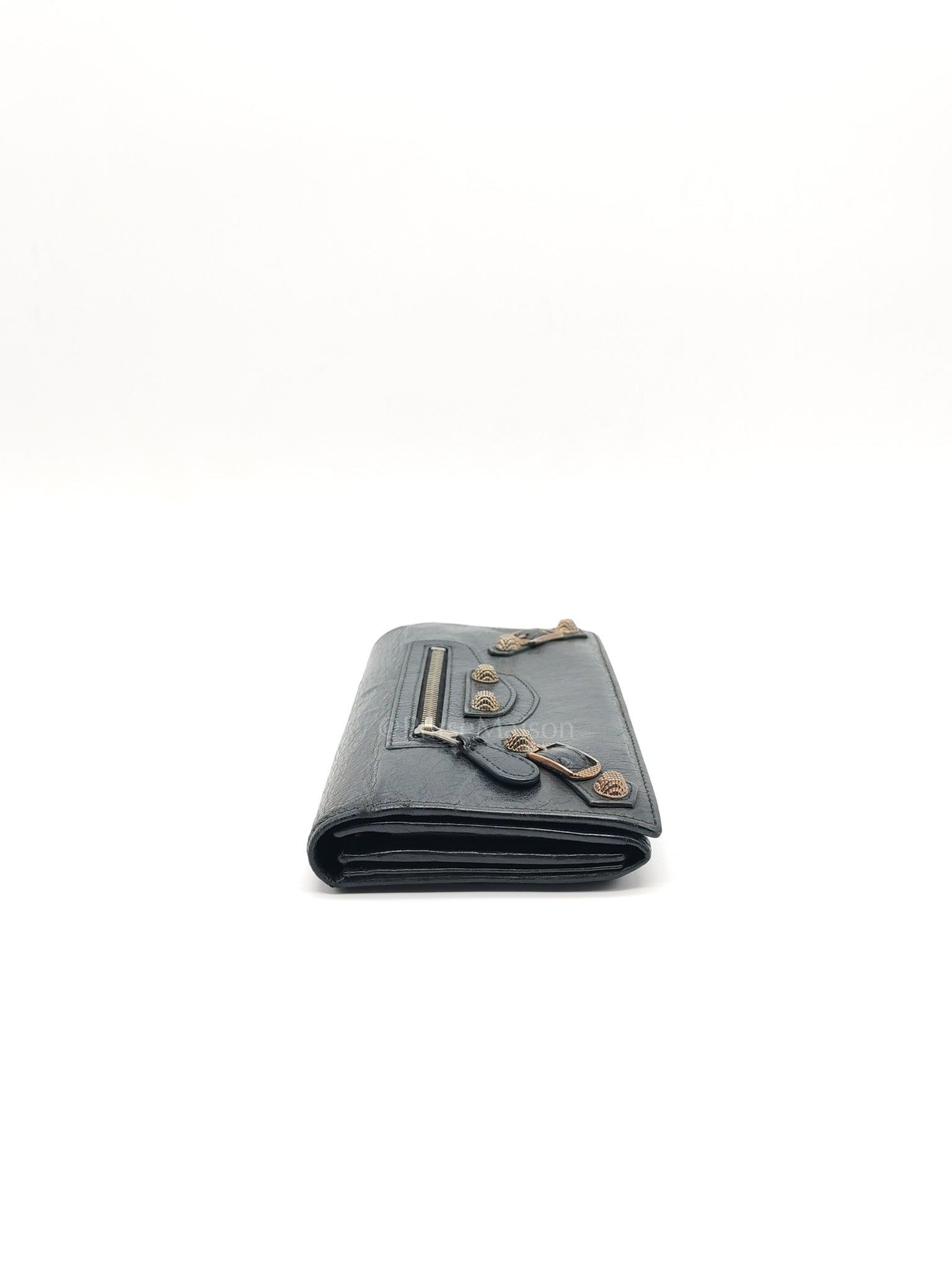 Arena Giant Continental Wallet in Black Leather | Purse Maison Luxury Bags Shop