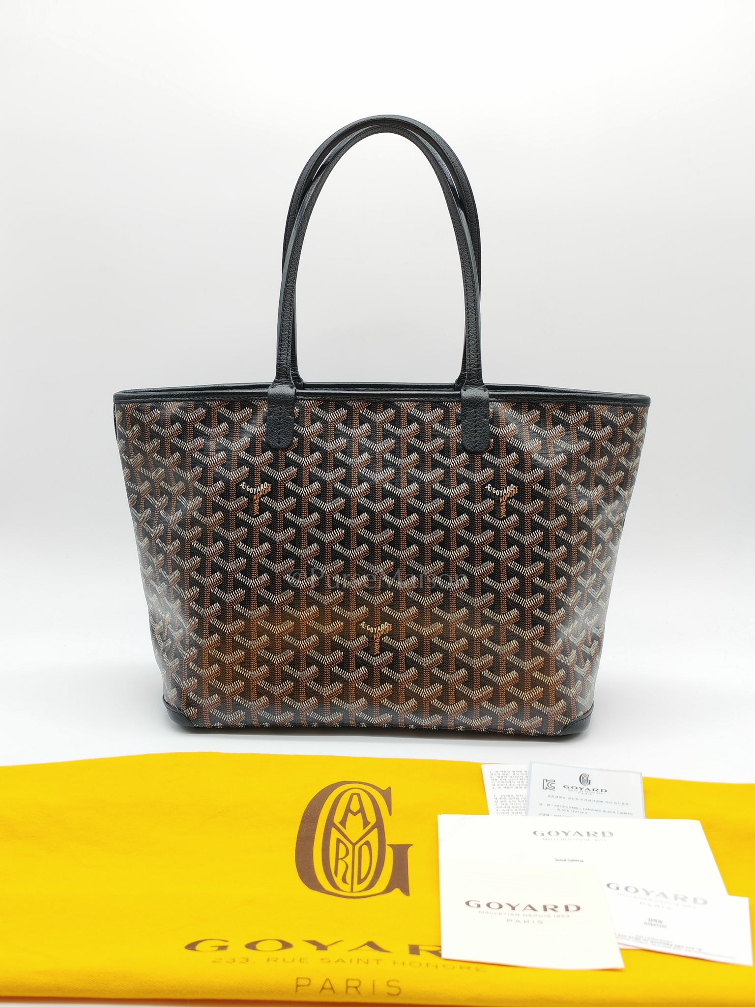 Artois PM in Black Goyardine Canvas Tote Bag | Purse Maison Luxury Bags Shop