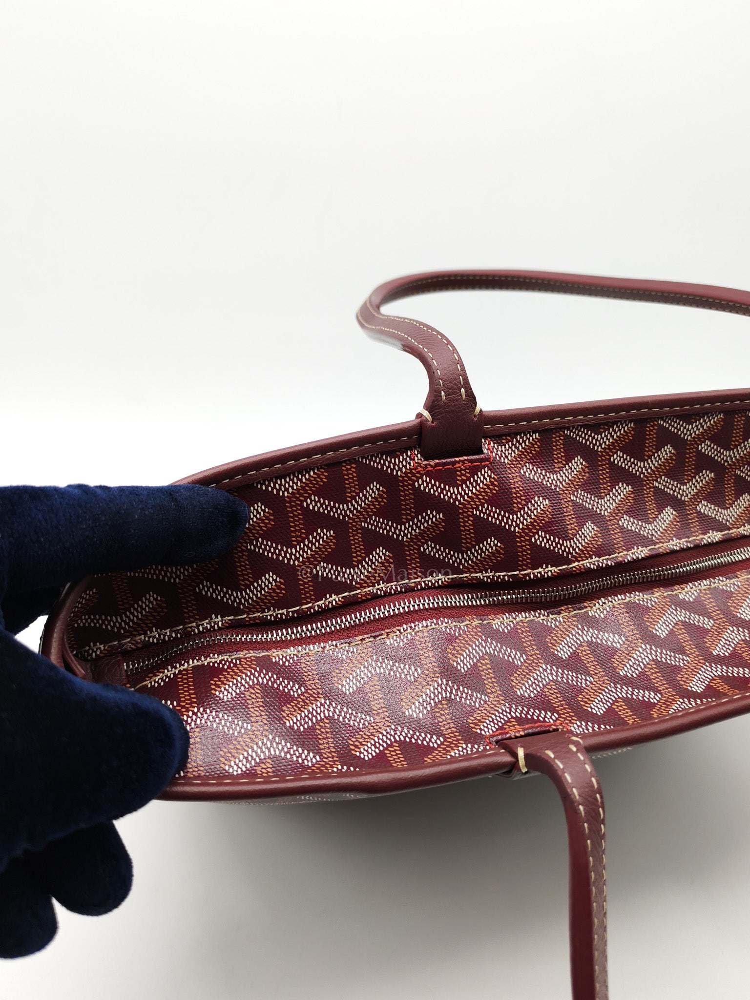 Artois PM in Burgundy Goyardine Canvas | Purse Maison Luxury Bags Shop