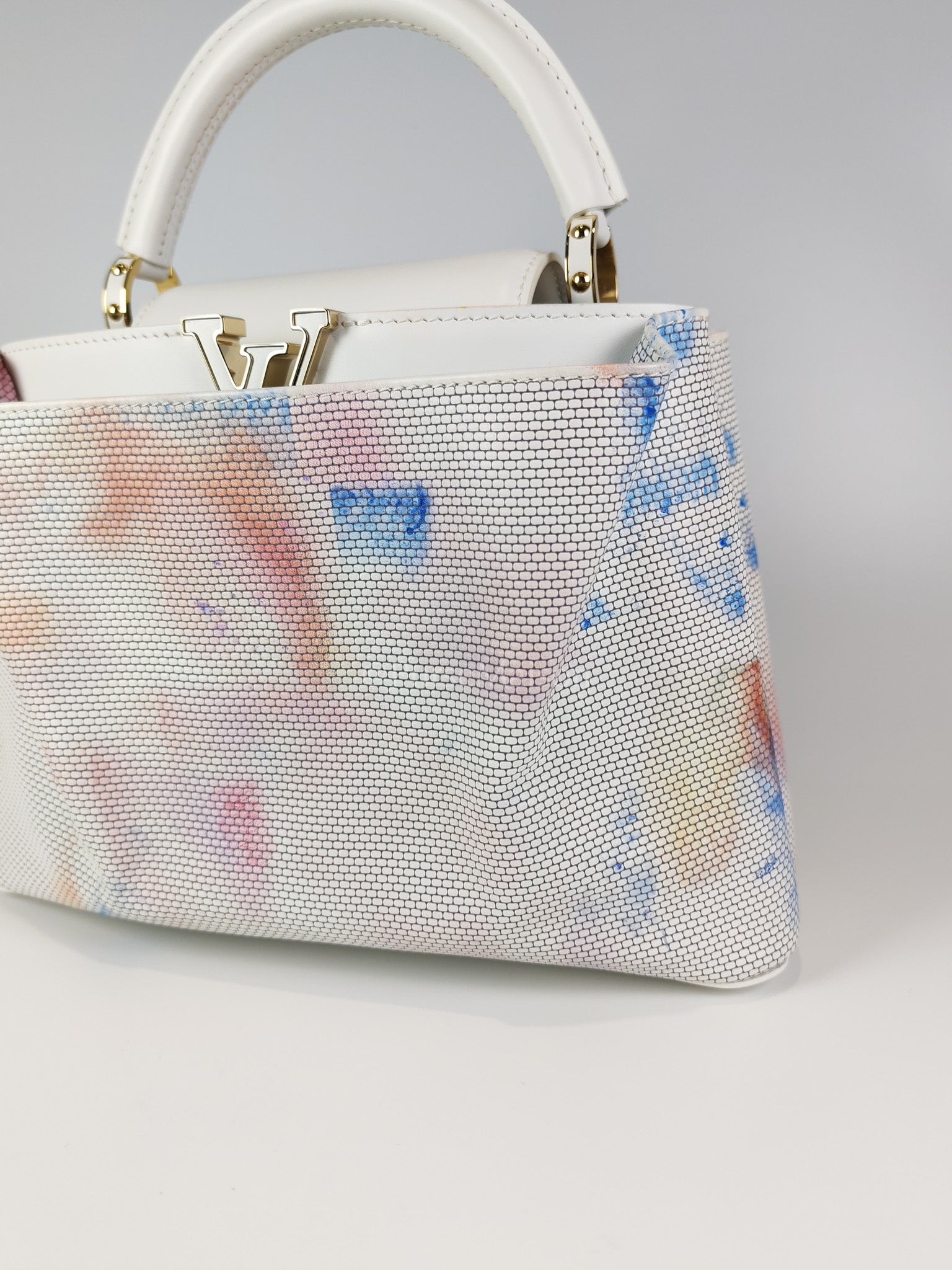 Arty Cappucines Limited Edition BB in White Taurillon Cowhide Leather (Microchip) | Purse Maison Luxury Bags Shop
