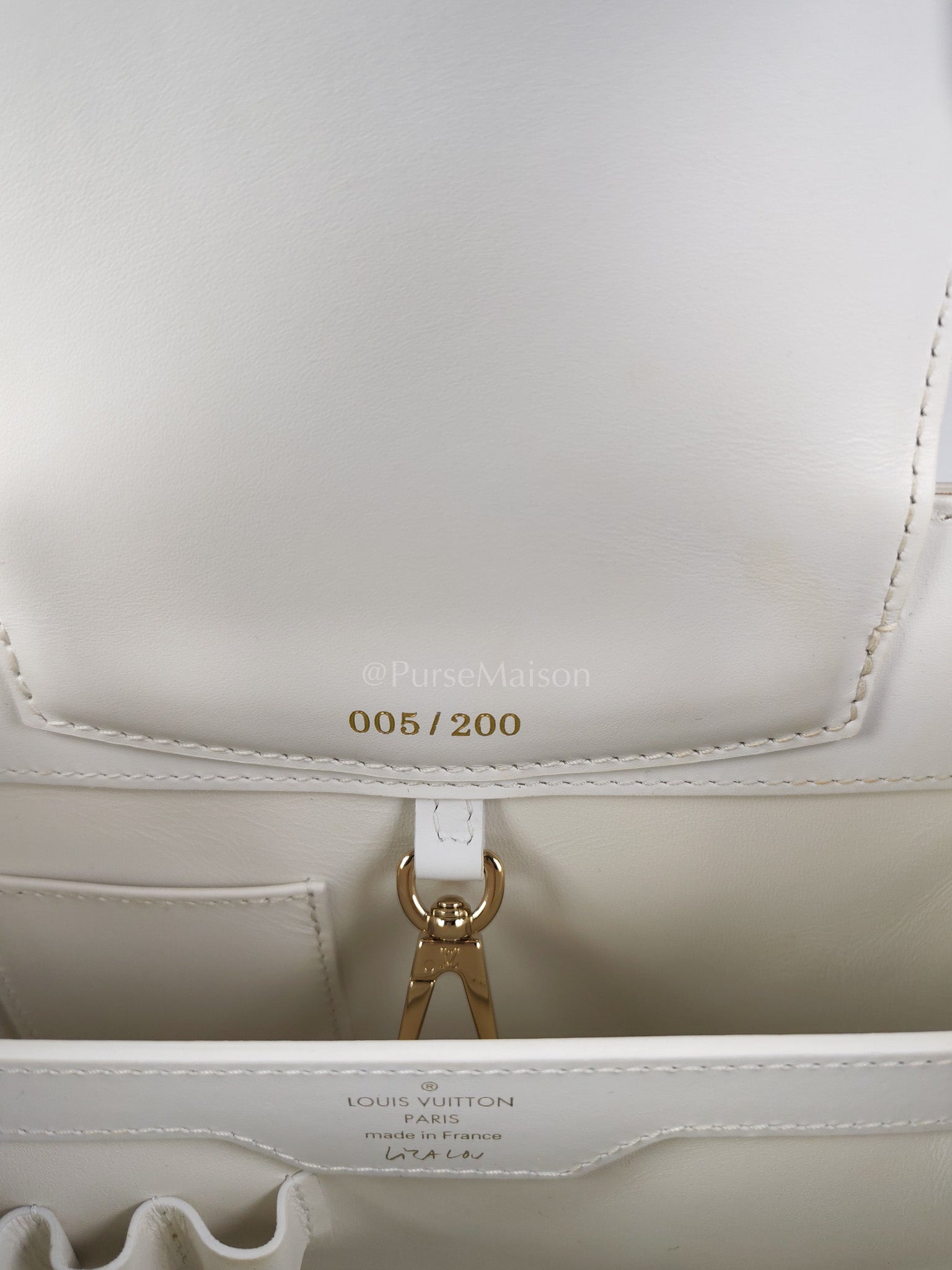 Arty Cappucines Limited Edition BB in White Taurillon Cowhide Leather (Microchip) | Purse Maison Luxury Bags Shop