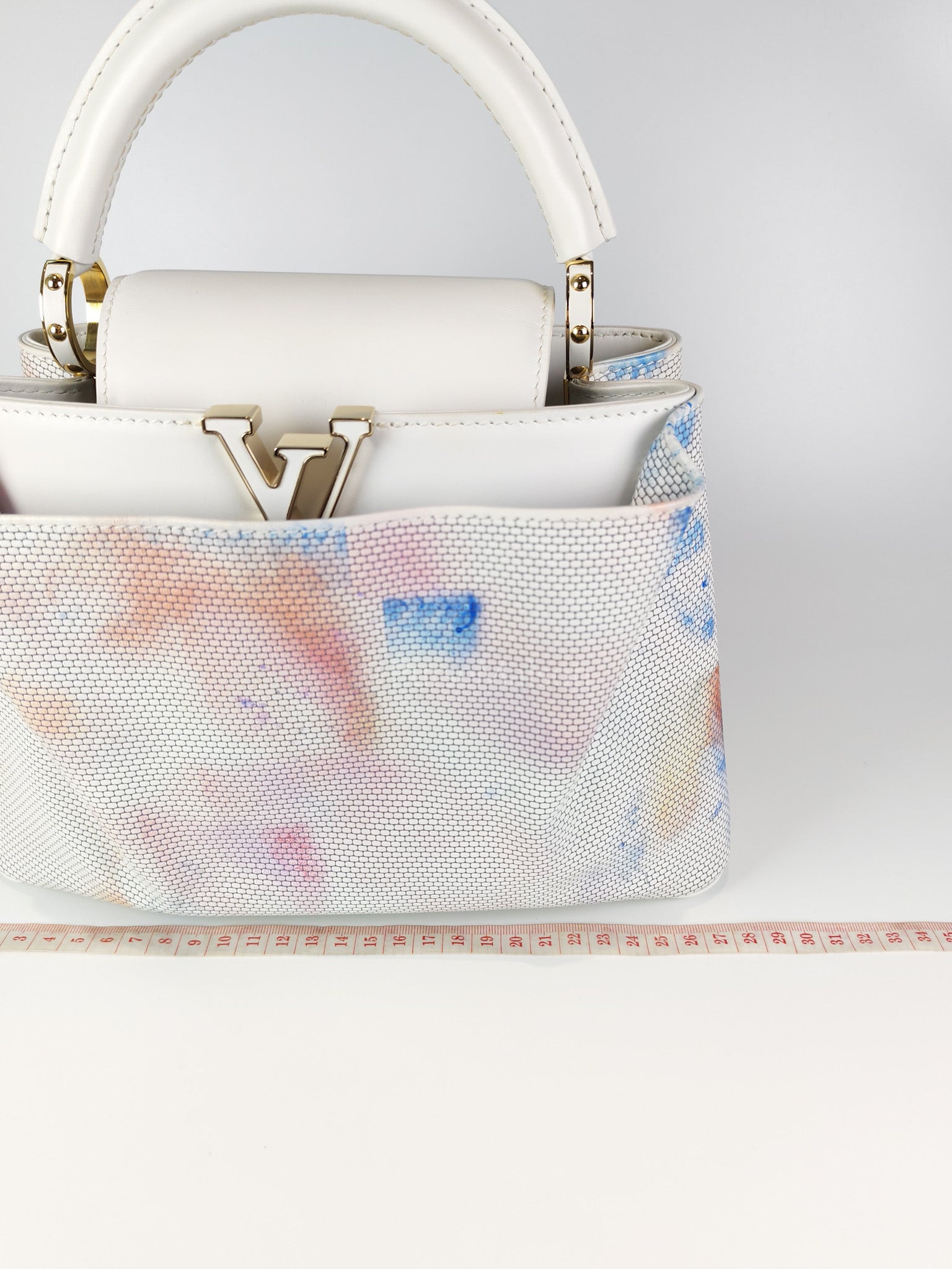 Arty Cappucines Limited Edition BB in White Taurillon Cowhide Leather (Microchip) | Purse Maison Luxury Bags Shop