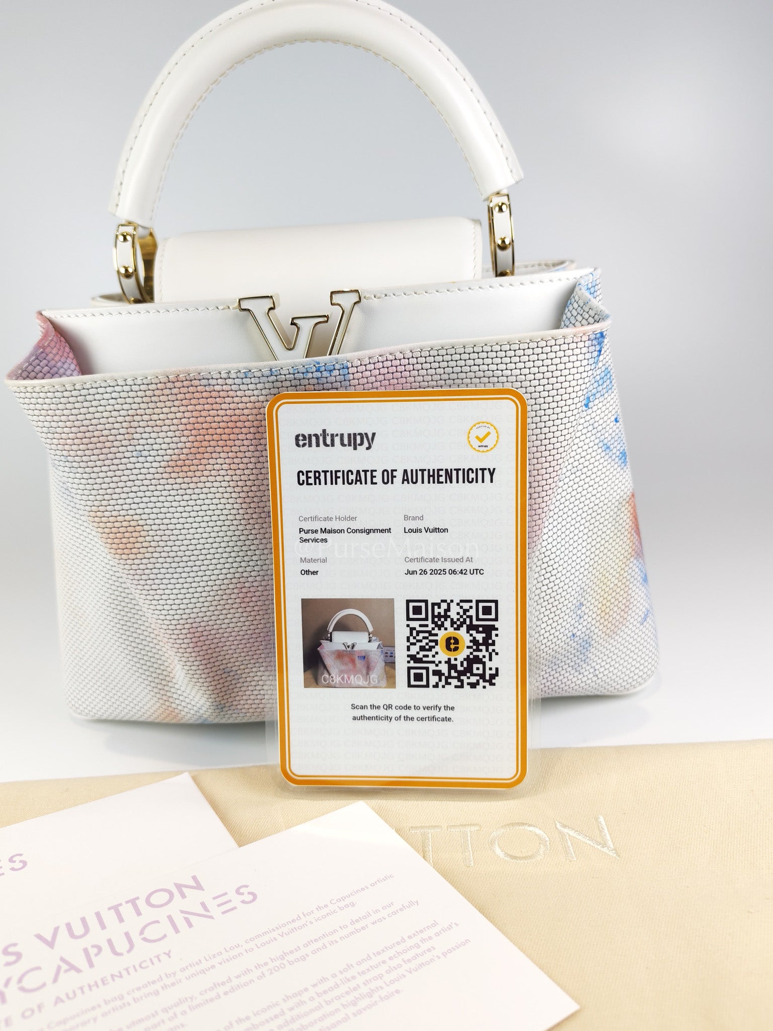 Arty Cappucines Limited Edition BB in White Taurillon Cowhide Leather (Microchip) | Purse Maison Luxury Bags Shop