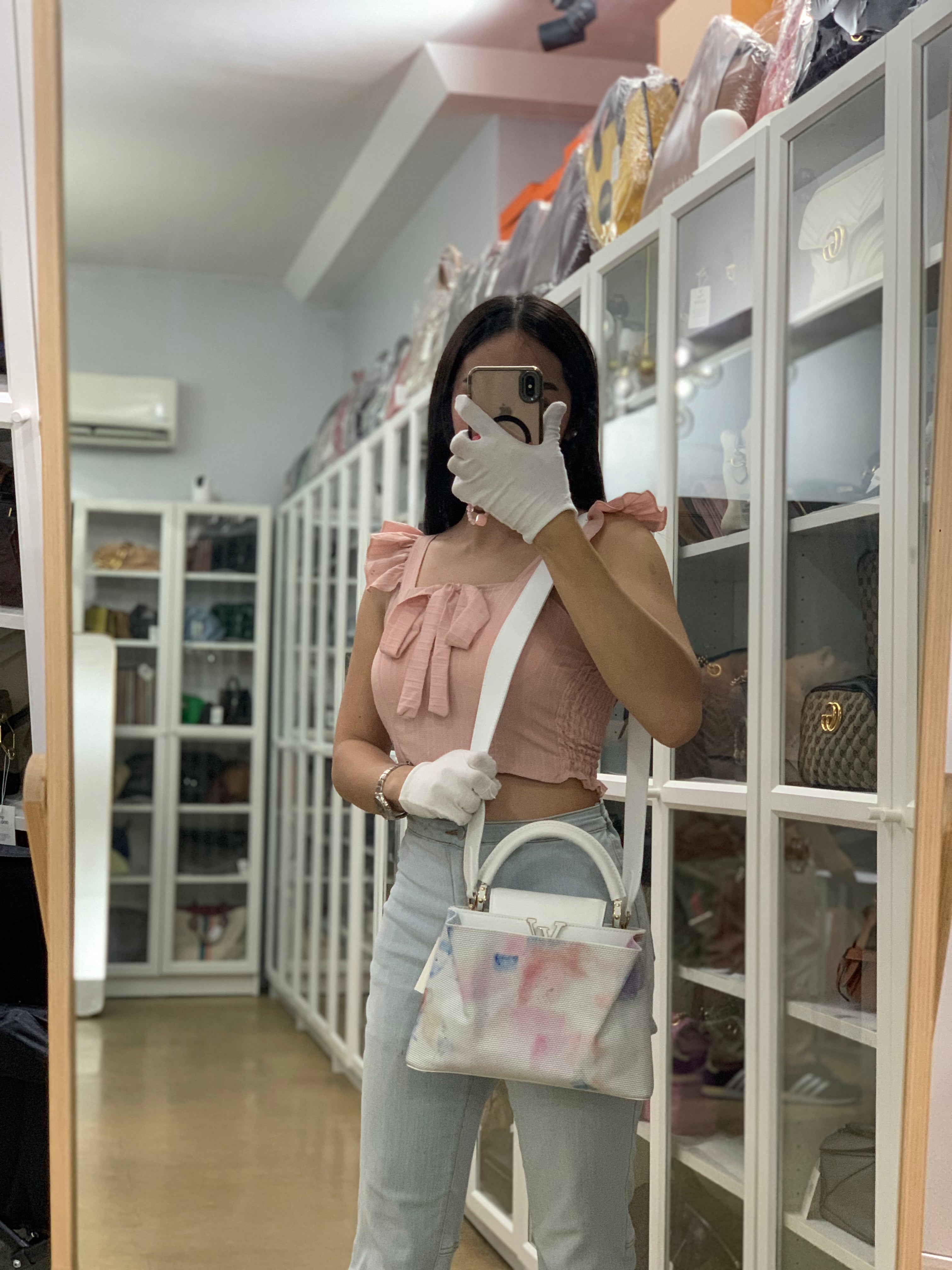 Arty Cappucines Limited Edition BB in White Taurillon Cowhide Leather (Microchip) | Purse Maison Luxury Bags Shop