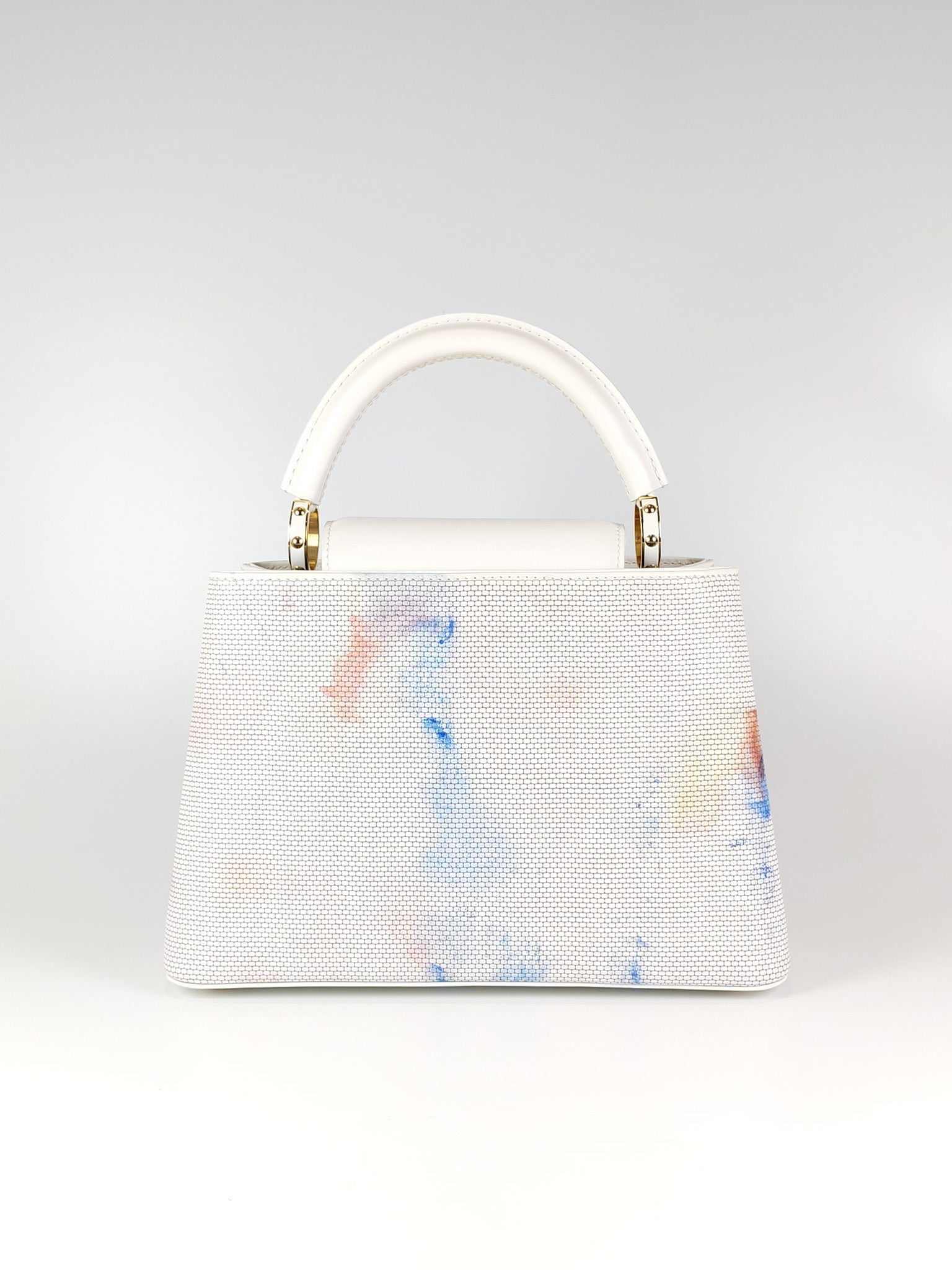 Arty Cappucines Limited Edition BB in White Taurillon Cowhide Leather (Microchip) | Purse Maison Luxury Bags Shop