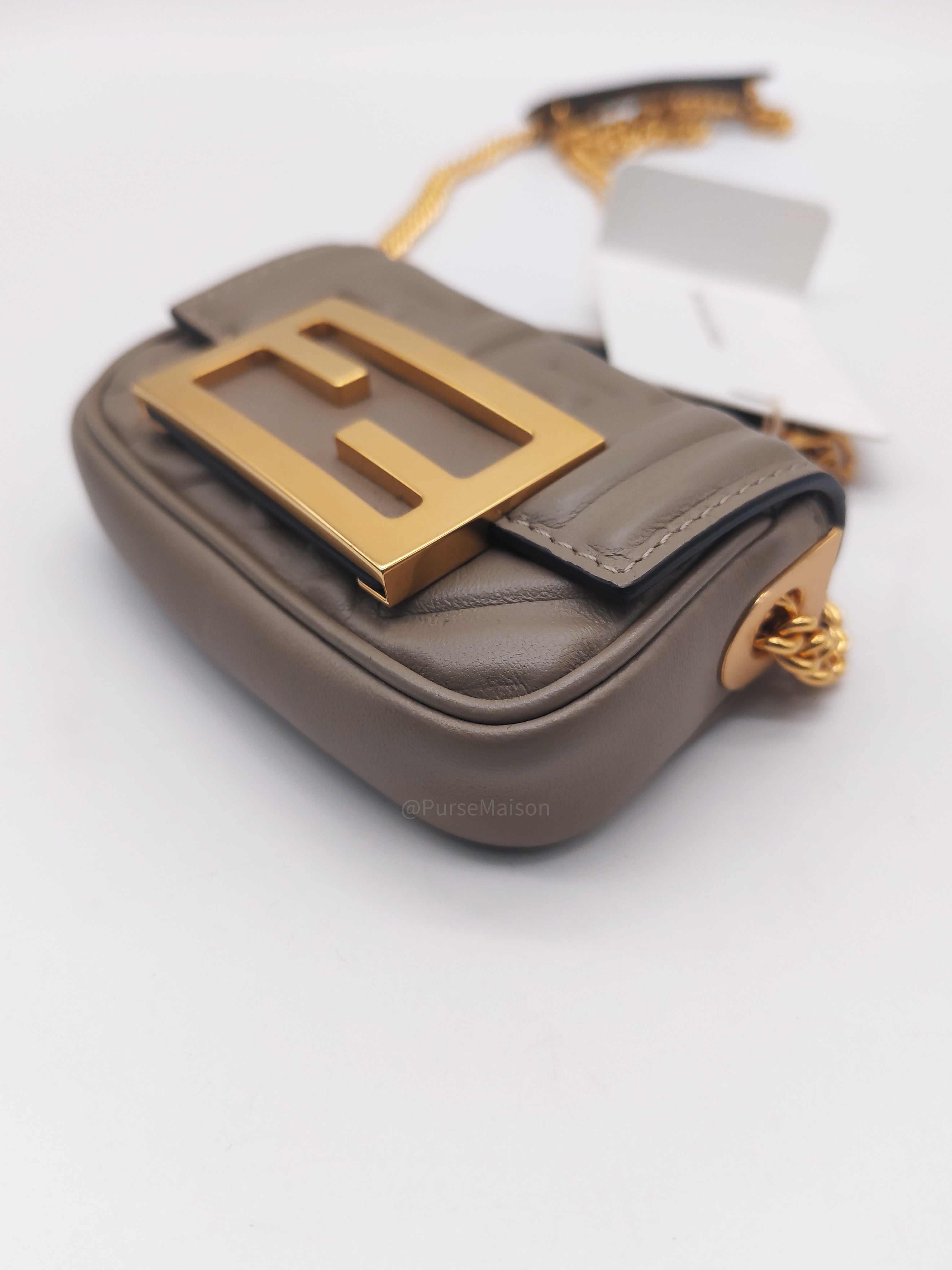 Fendi Nano Baguette Micro Bag in Zucca FF Leather