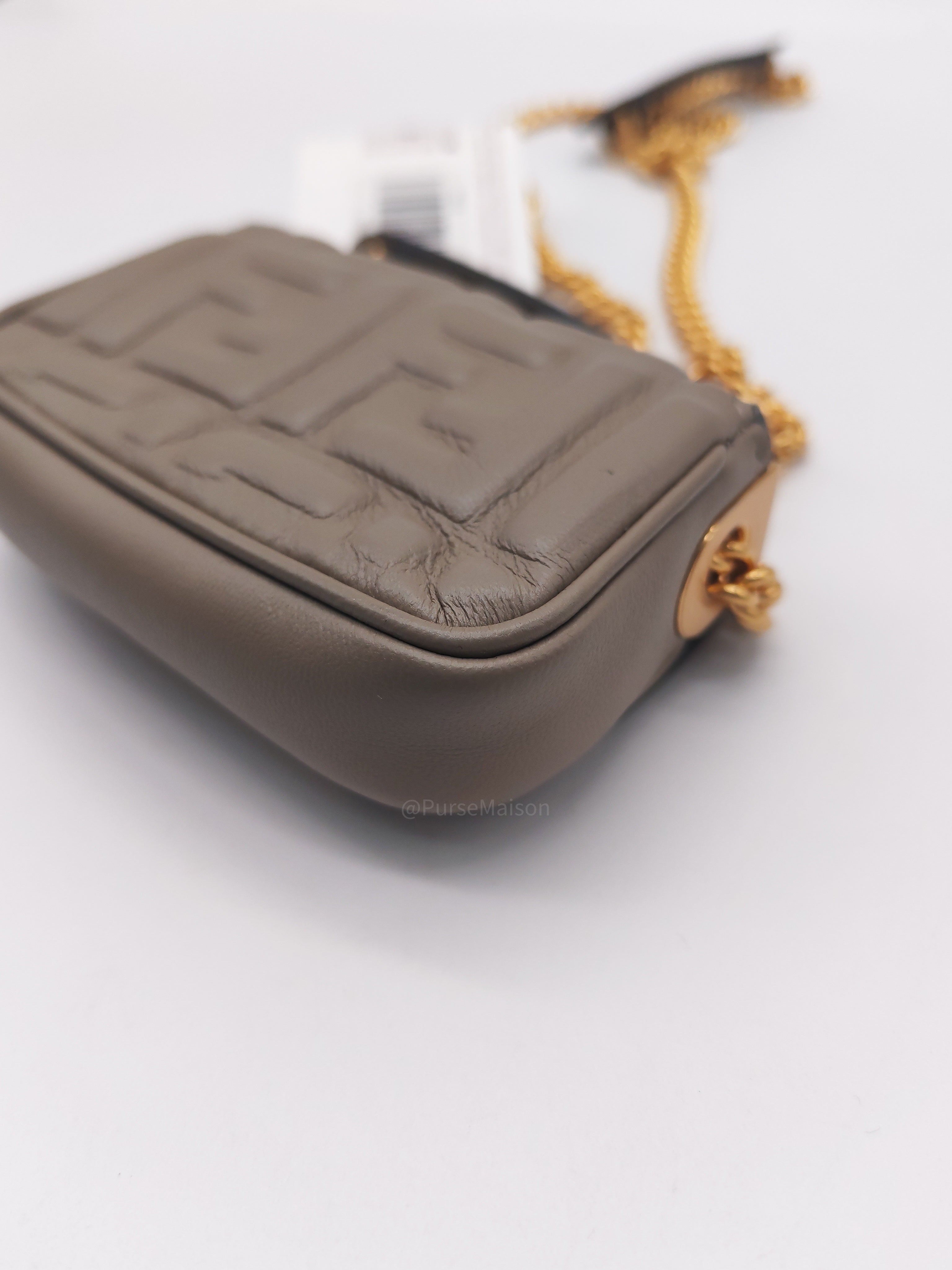 Fendi Nano Baguette Micro Bag in Zucca FF Leather