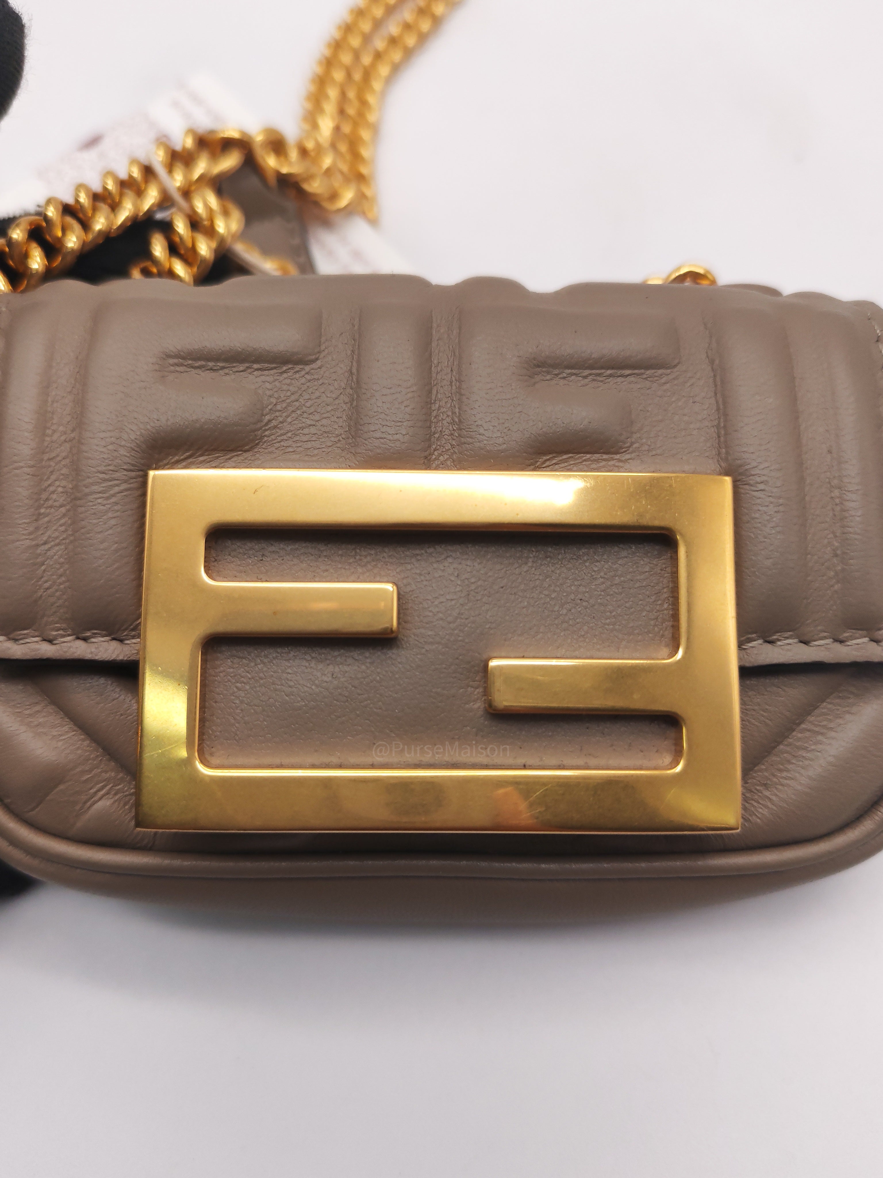 Fendi Nano Baguette Micro Bag in Zucca FF Leather