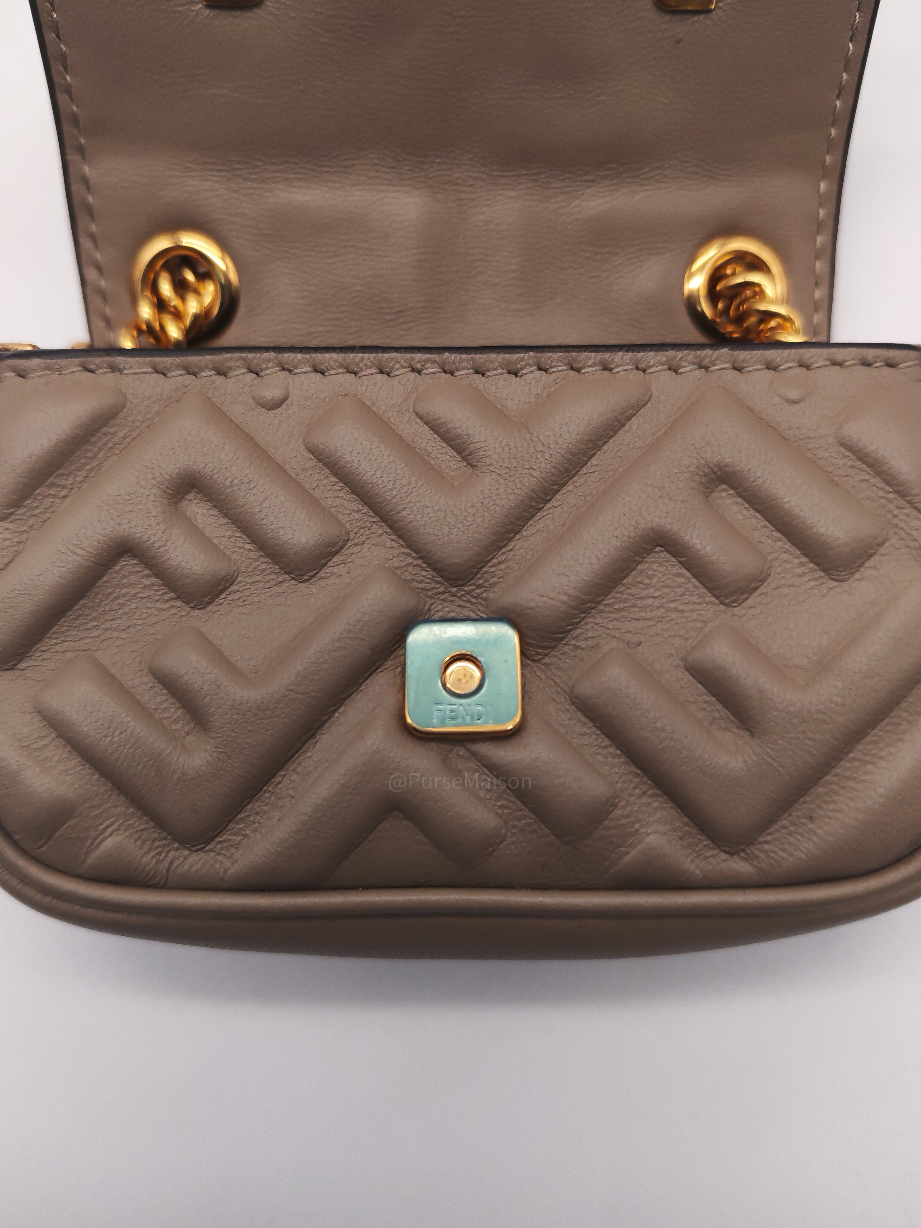 Fendi Nano Baguette Micro Bag in Zucca FF Leather