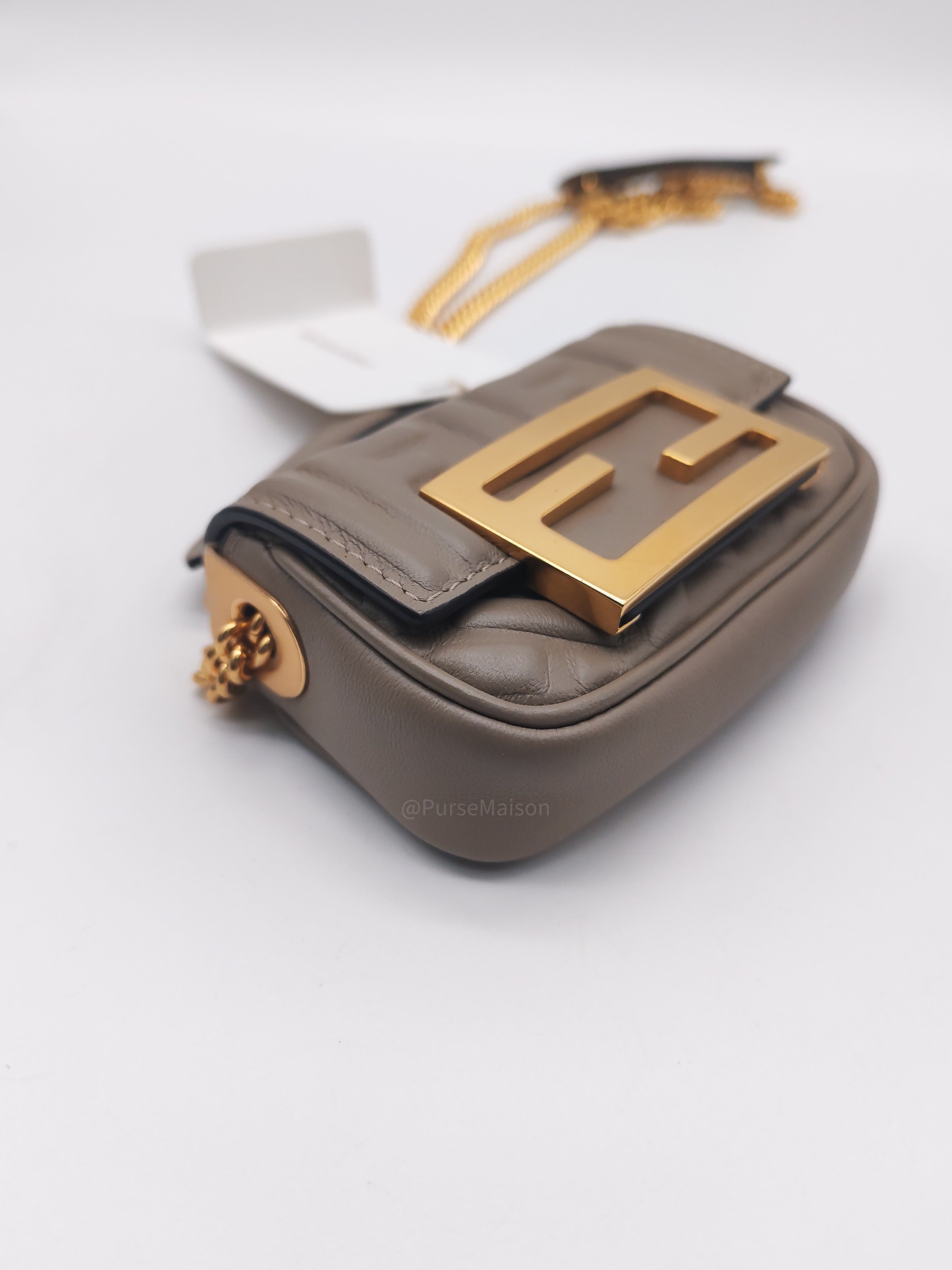 Fendi Nano Baguette Micro Bag in Zucca FF Leather