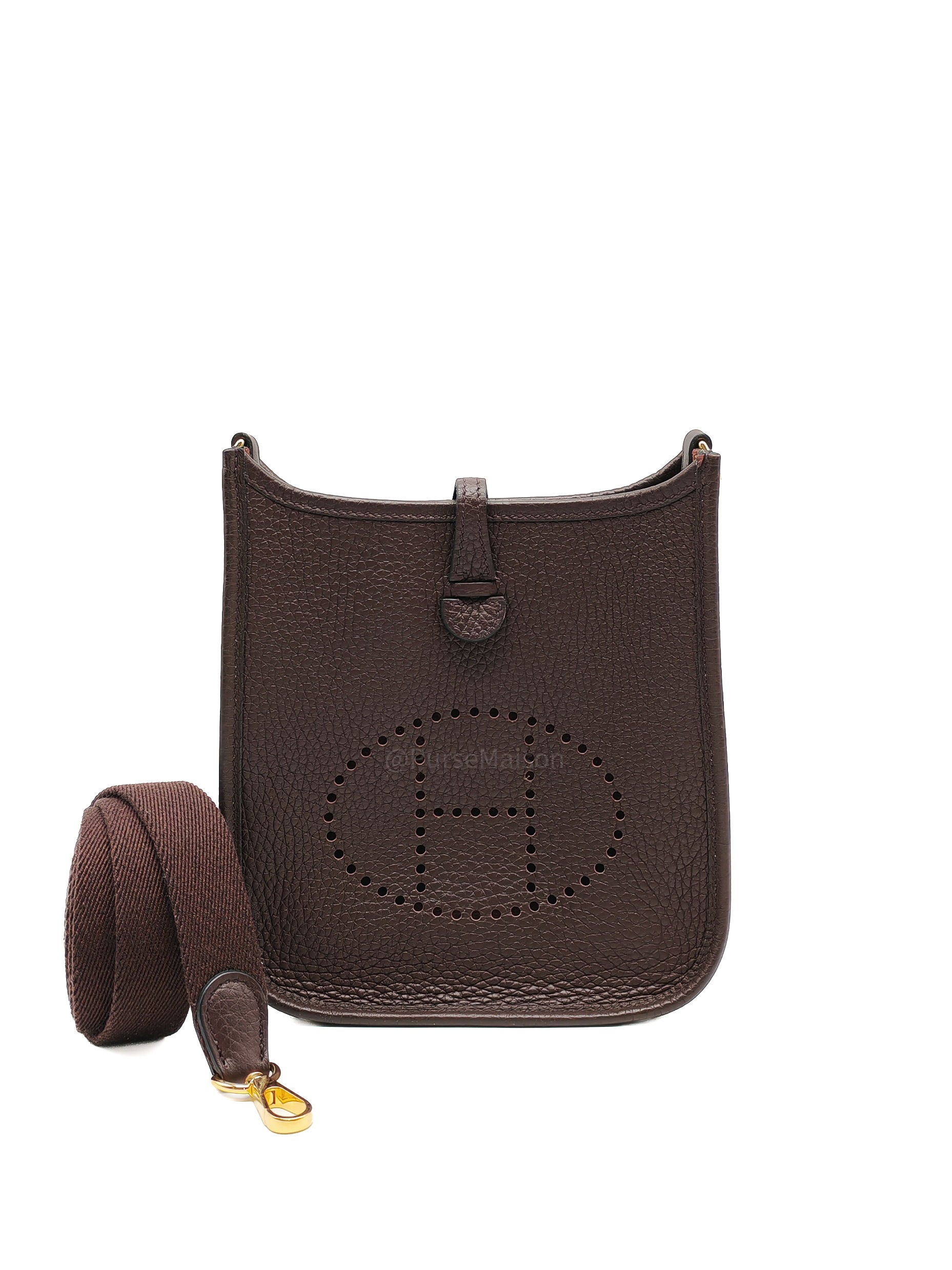 Hermes Evelyne TPM in Rouge Sellier Clemence Leather and Gold Hardware Stamp Z (2021)