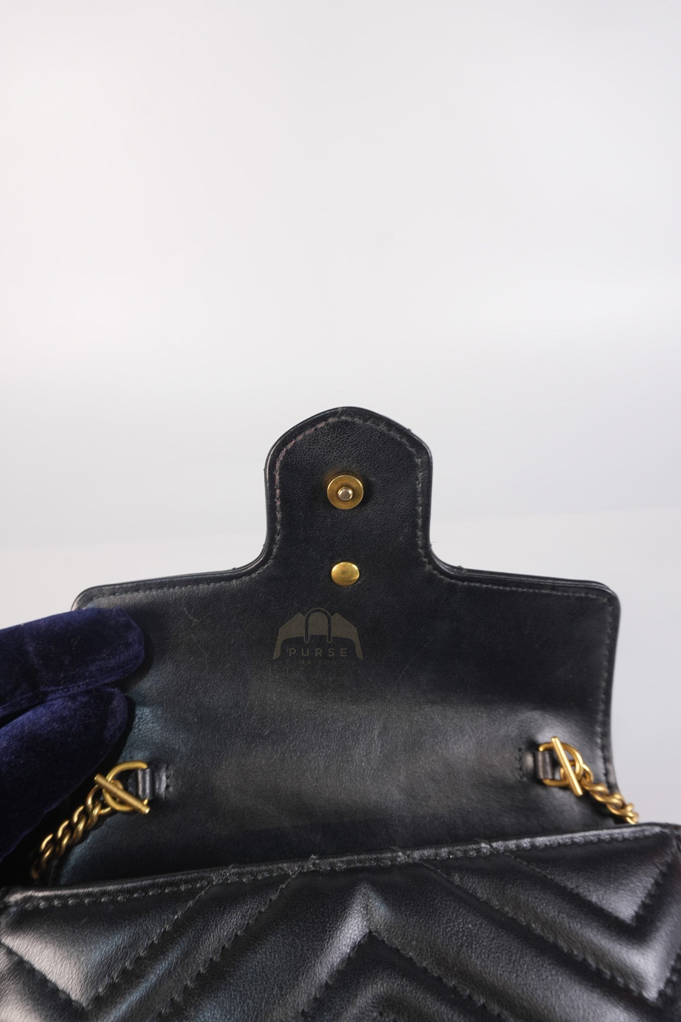 GG Marmont Super Mini Black Chain Bag