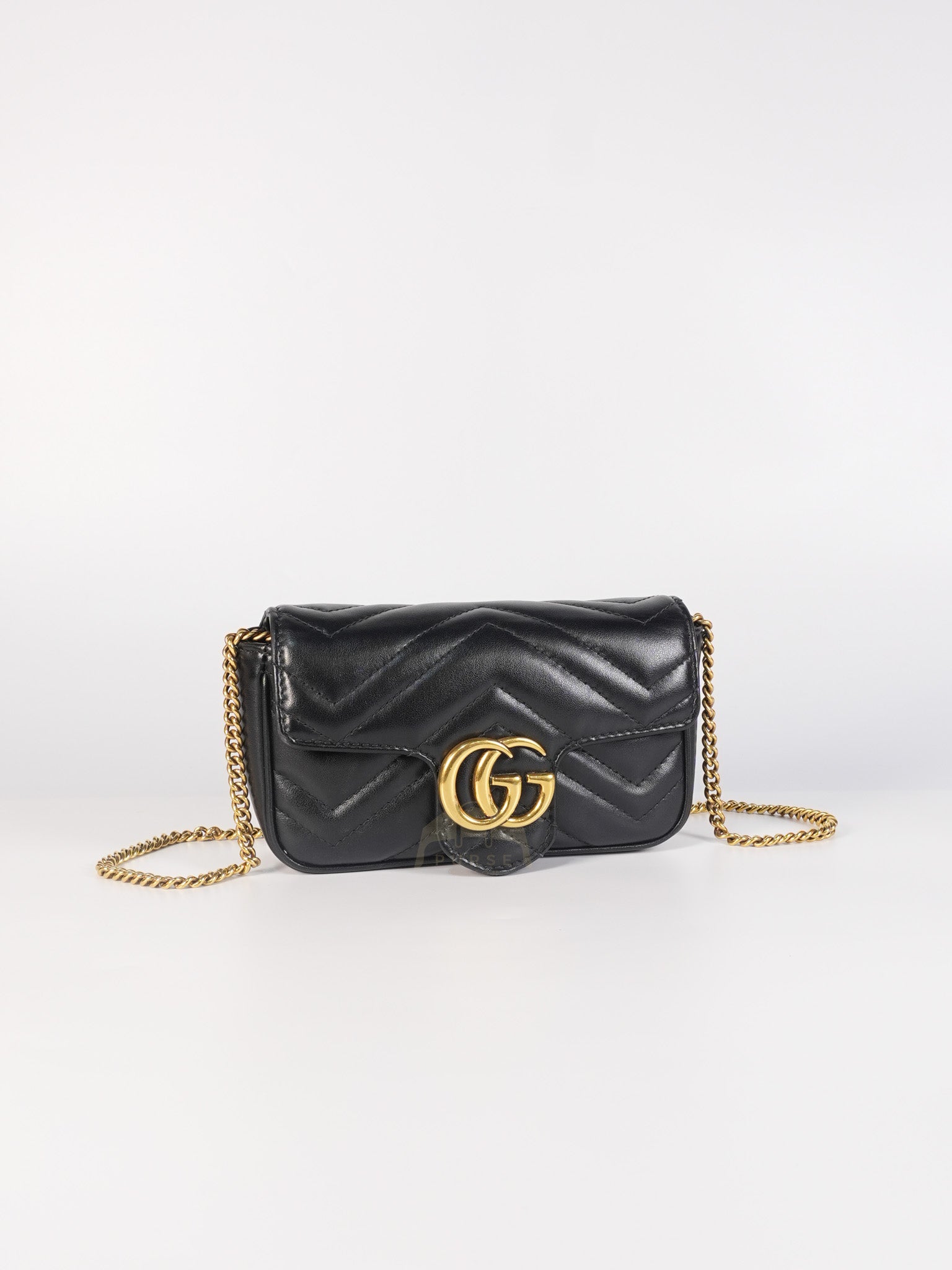 GG Marmont Super Mini Black Chain Bag
