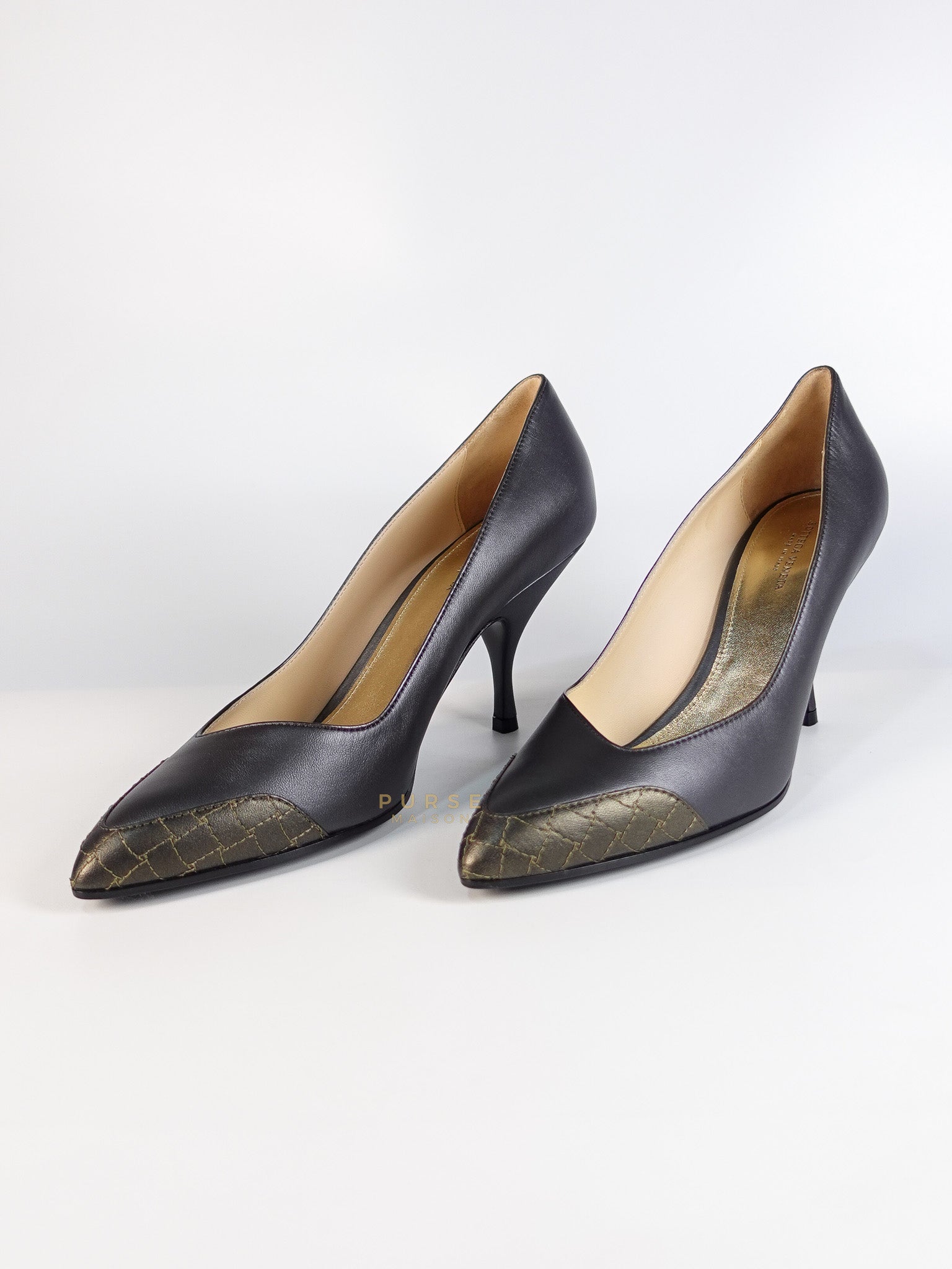 Assymetric Heels Shoes in Gray Size 39 EU (24.5cm) | Purse Maison Luxury Bags Shop