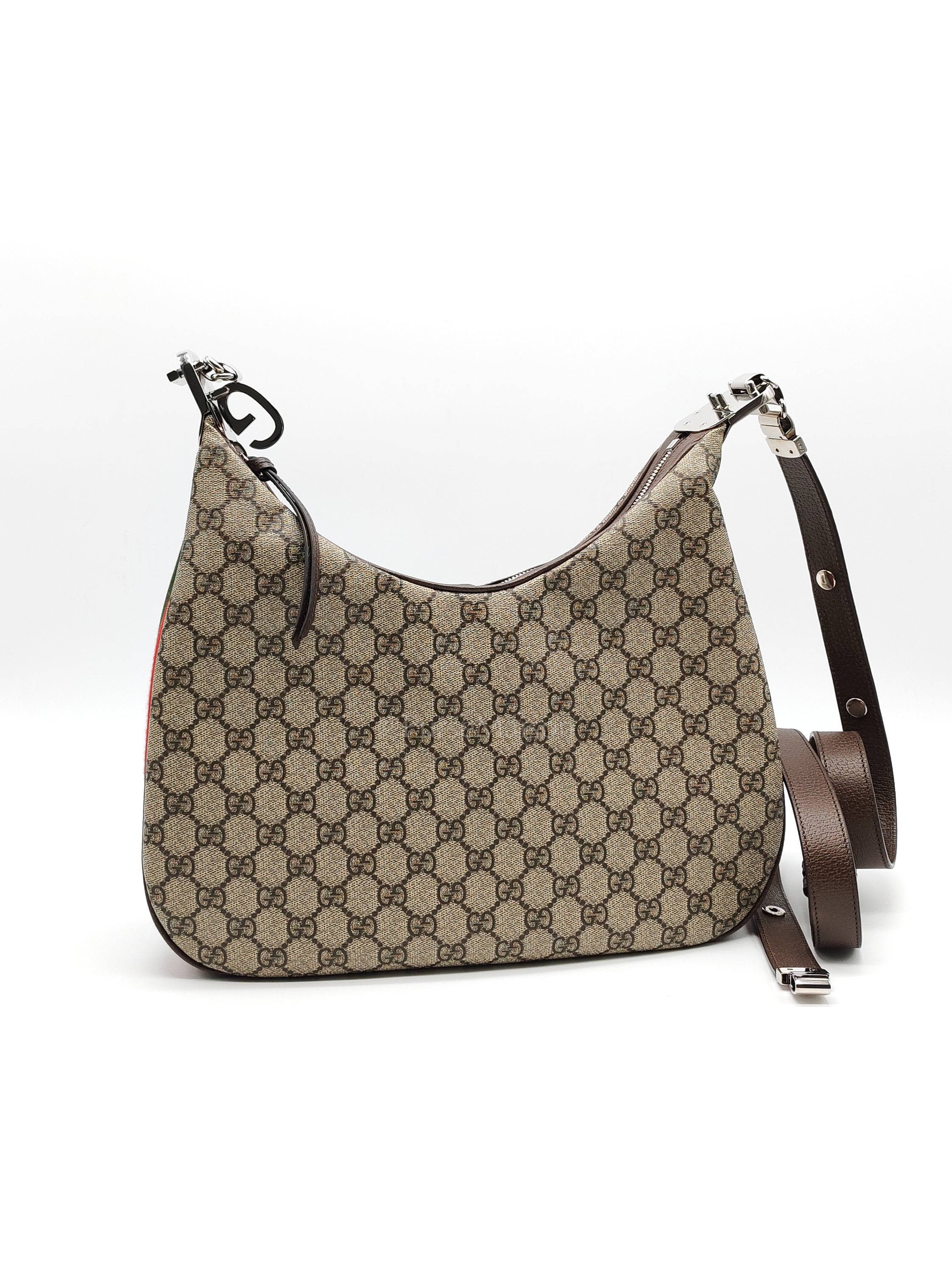 Attache Hobo Bag in GG Supreme Canvas & Silver Hardware | Purse Maison Luxury Bags Shop