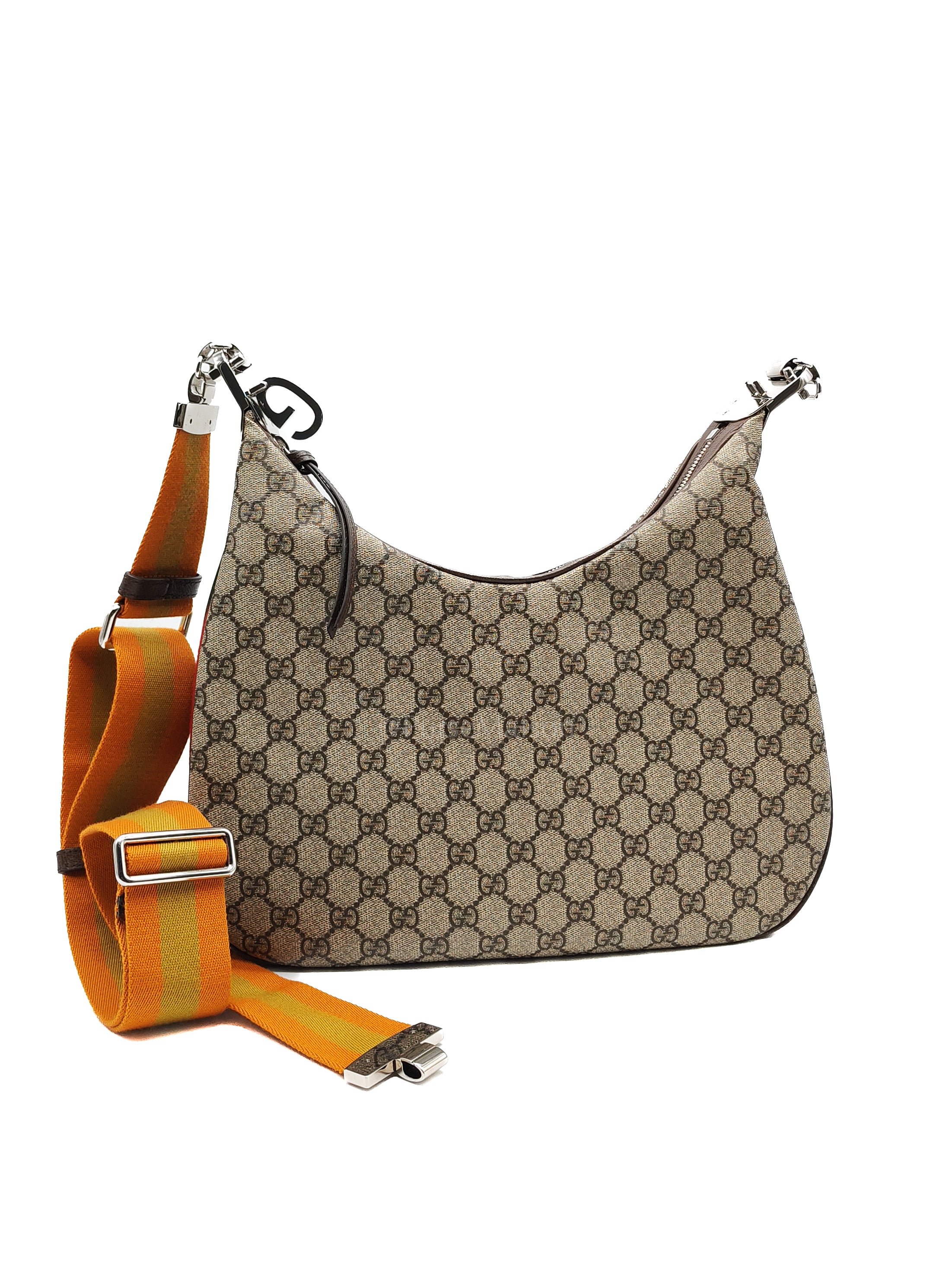 Attache Hobo Bag in GG Supreme Canvas & Silver Hardware | Purse Maison Luxury Bags Shop