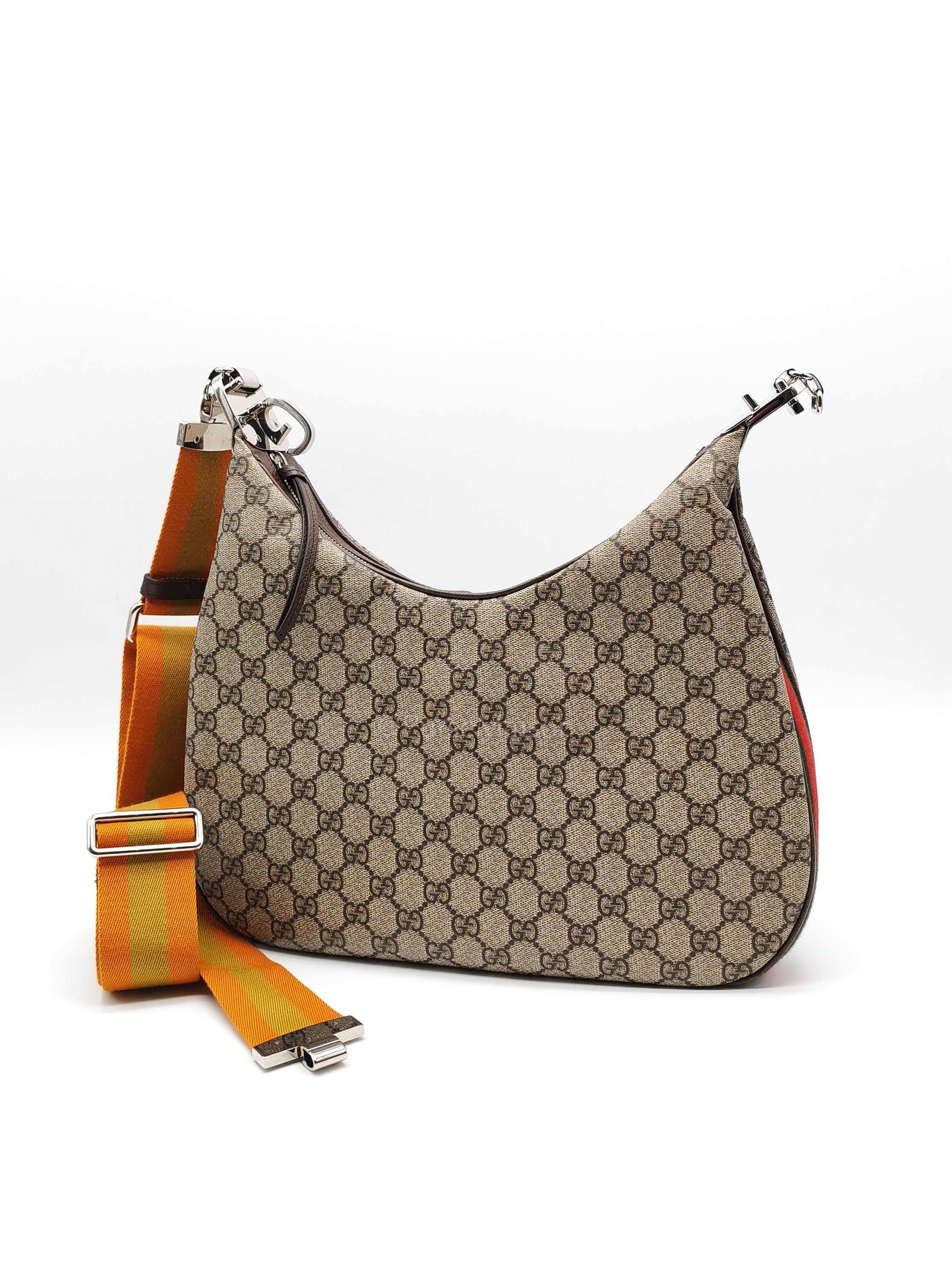 Attache Hobo Bag in GG Supreme Canvas & Silver Hardware | Purse Maison Luxury Bags Shop