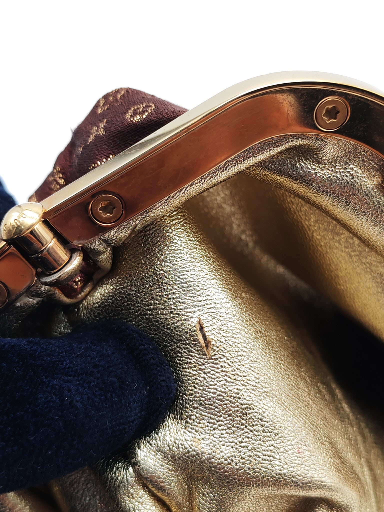 Aumonieve Evening Bag in Monogram Satin & Gold Hardware | Purse Maison Luxury Bags Shop